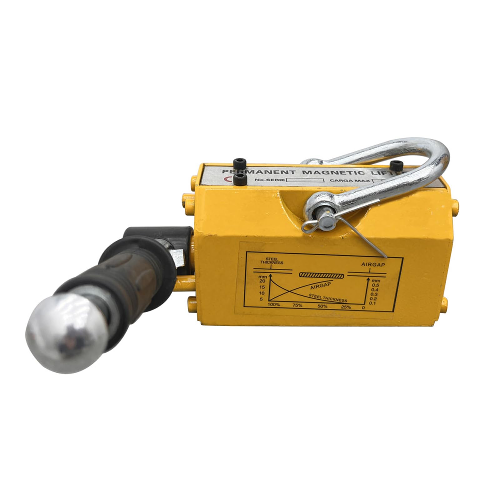 TECHTONGDA 440 lbs/200 kg Lifting Magnet with Release - Heavy Duty Permanent Neodymium Lift Magnet for Steel Plates, Blocks, Rods & Cylinders - Ideal for Construction, Metalworking & Industrial Material Handling