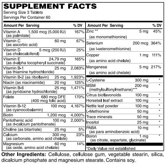 BariatricPal Hair, Skin & Nails Formula Vitamins - 180 Count Bottle for Stronger Hair, Healthy Skin & Nails - Post Bariatric Surgery & Weight Loss Support Supplement