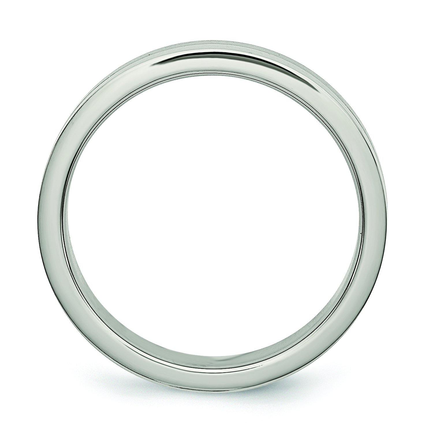 4mm Brushed & Polished Titanium Men's Wedding Band Ring - Durable & Comfortable Grooved Design for Everyday Wear & Special Occasions