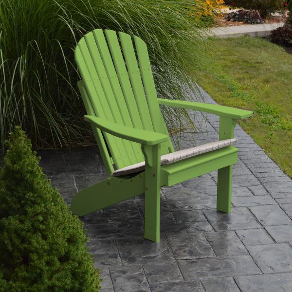 Premium Yellow Pine Fanback Adirondack Chair - Solid Wood Outdoor Patio Furniture for Garden, Deck & Poolside Relaxation