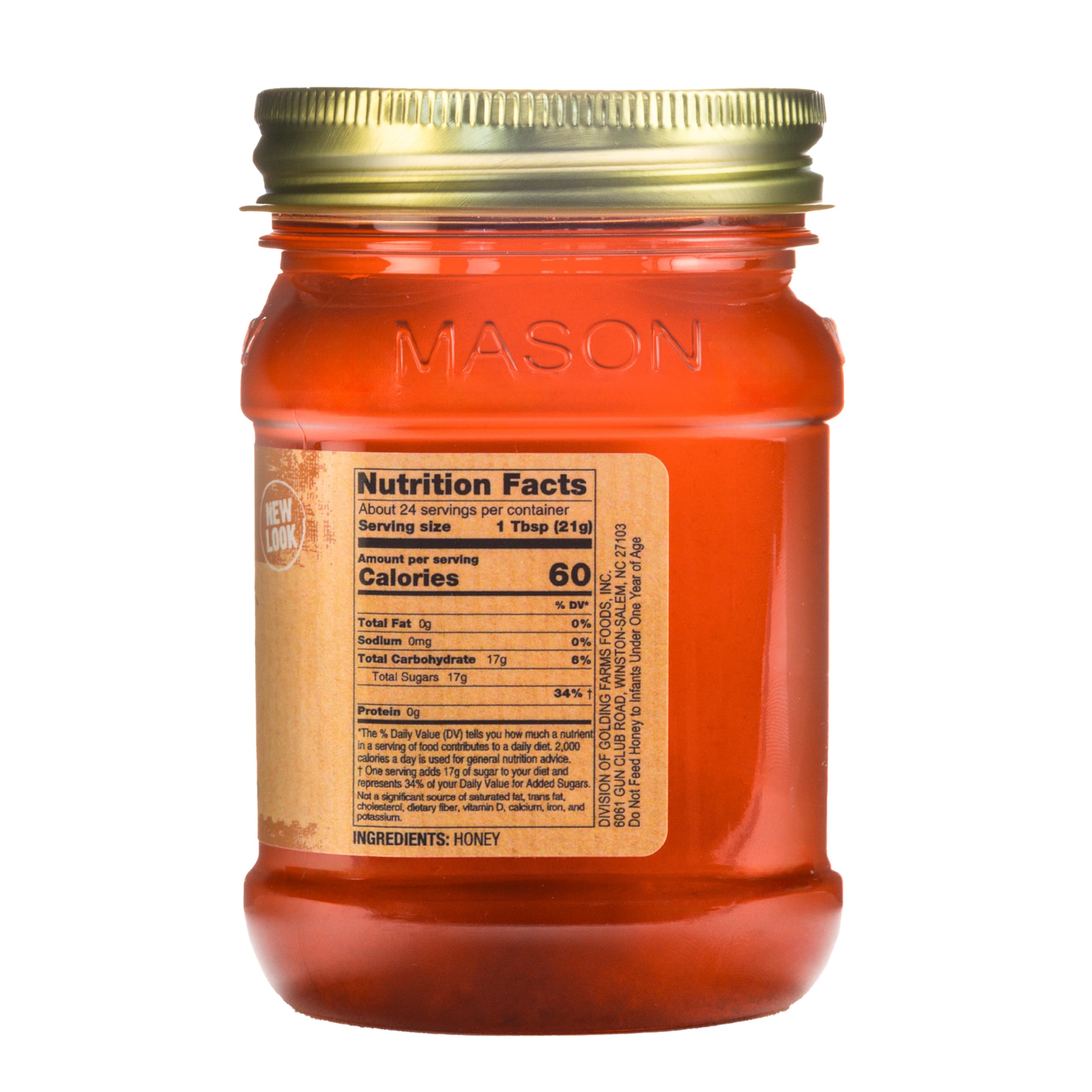 Pure Raw Mountain Ridge Honey - 18oz, Unfiltered & Unpasteurized | Perfect for Tea, Baking & Natural Remedies