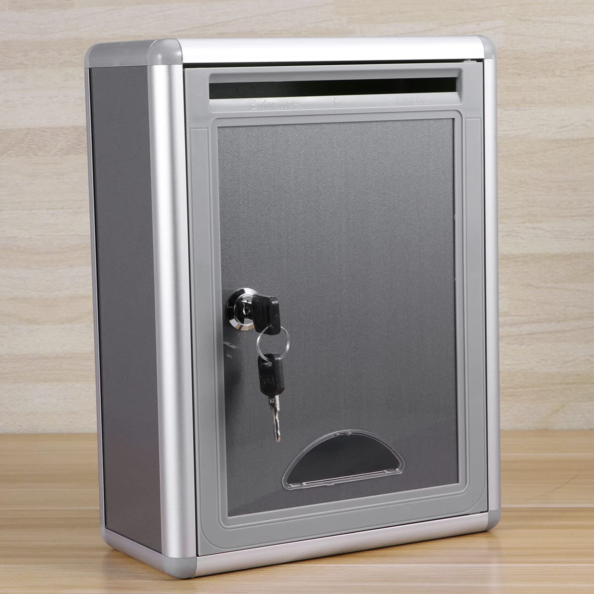 Secure Wall Mounted Locking Metal Mailbox - Aluminum Key Drop Box for Home, Office & Donations | Weatherproof Suggestion & Collection Box with Lock | Ideal for Mail Storage, Package Delivery & Secure Key Exchange