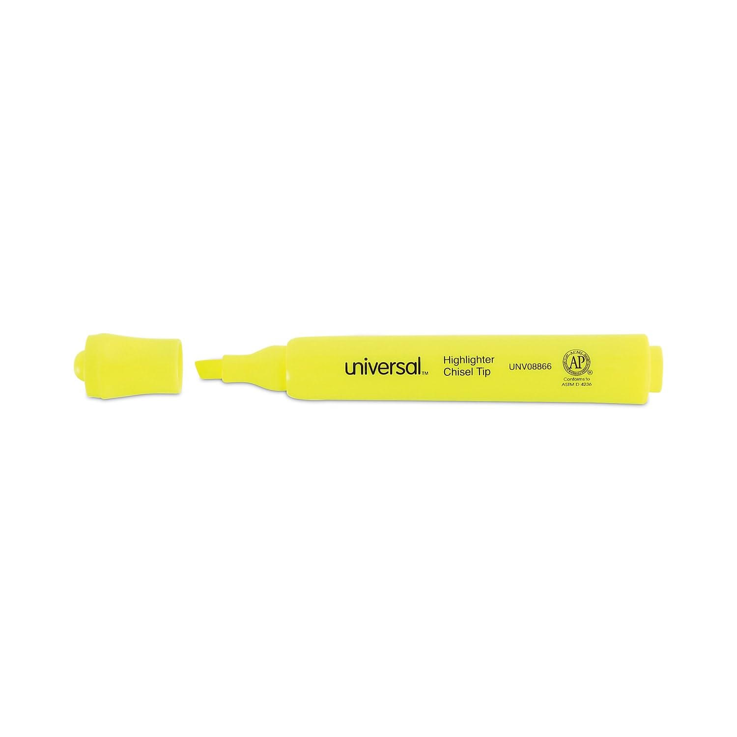 Universal 08866 Desk Highlighter, Chisel Tip, Fluorescent Yellow, 36-Pack - Ideal for Office, School, and Study Note-Taking