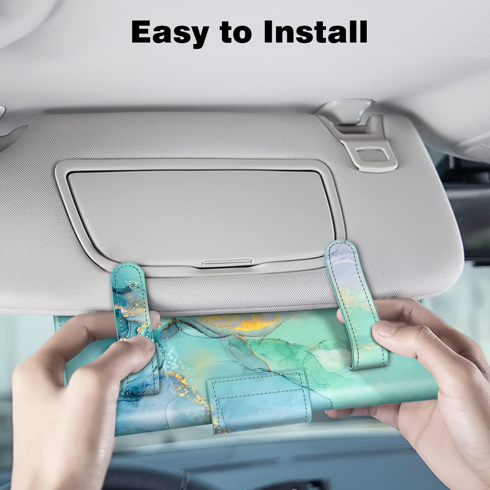 Car Visor Tissue Holder - PU Leather Napkin & Mask Organizer for SUV Truck | On-the-Go Convenience