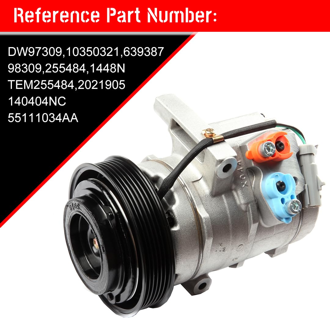 AC Compressor for Chrysler 300 & Dodge Charger 2.7L/3.5L 2006-2010 - Car Air Conditioning Replacement