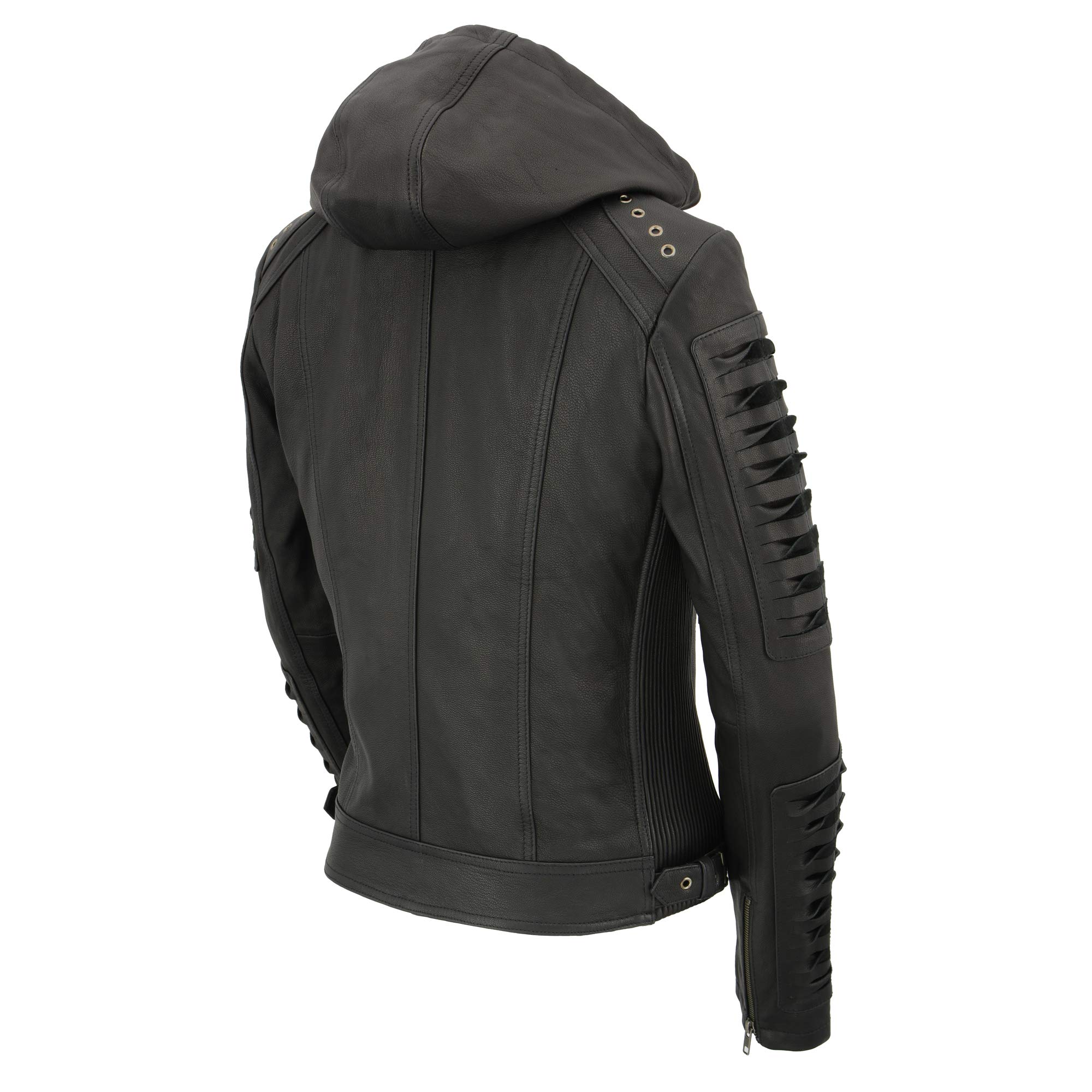 Milwaukee Leather Women's Premium Hooded Leather Jacket - Stylish Casual Fashion Outerwear for Everyday Wear & Outdoor Activities