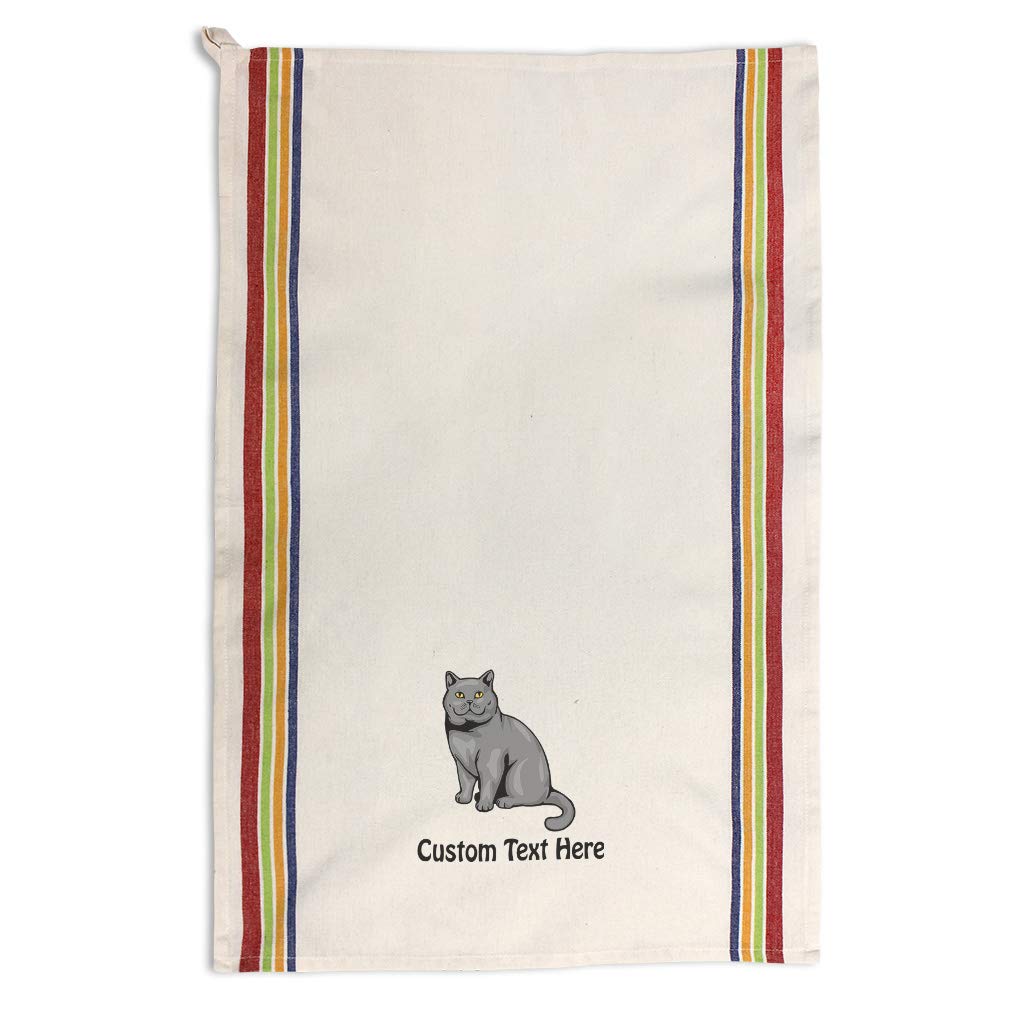 Custom British Shorthair Cat Kitchen Towels - Absorbent Dish Towels for Pet Lovers - Multi Stripe Personalized Cleaning Supplies - Perfect for Kitchen, Bathroom & Pet Care Gifts
