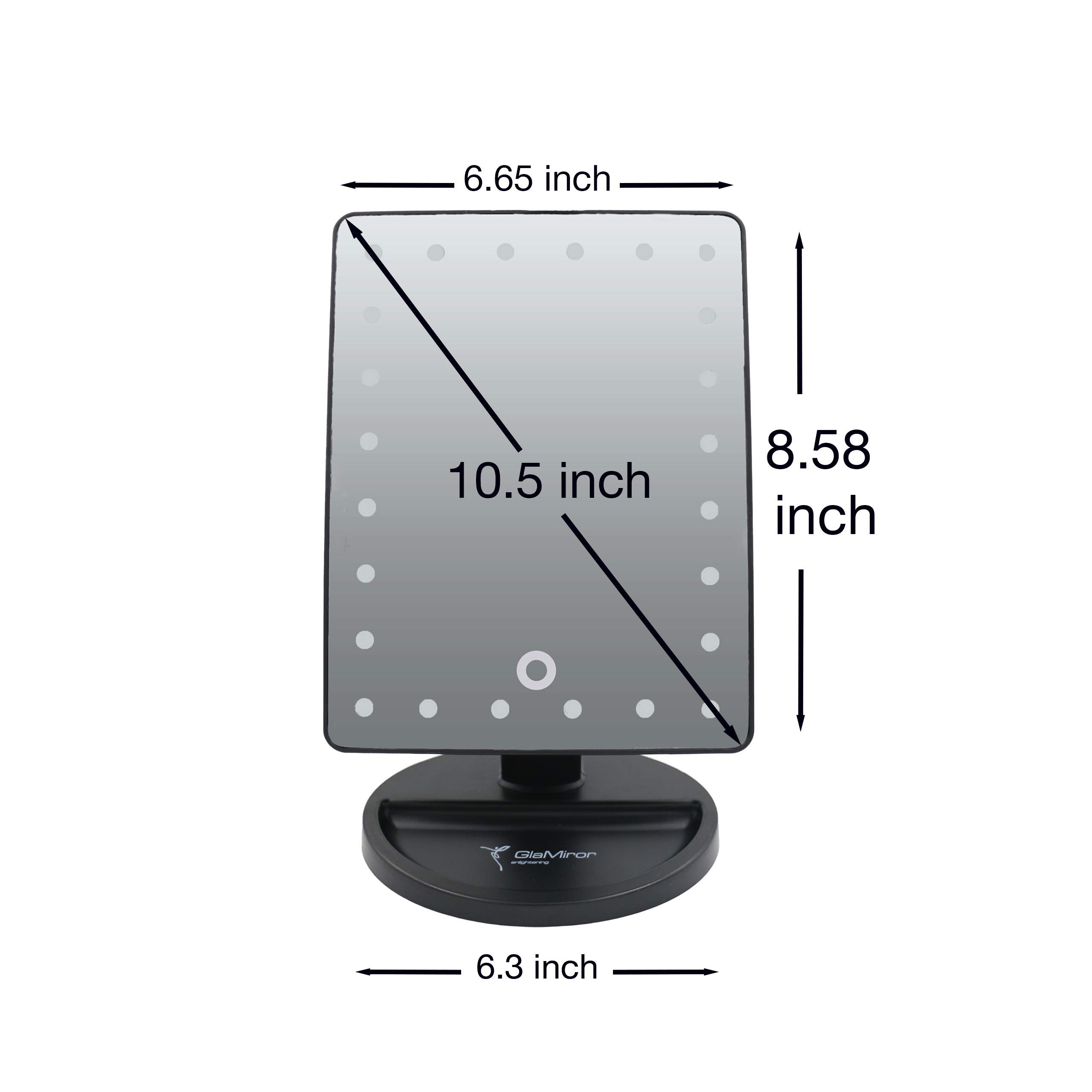 Professional LED Makeup Mirror with Adjustable Lights - 360° Rotating Vanity Mirror with Touch Control & Dimmable Brightness for Perfect Makeup Application, Skincare, and Hair Styling at Home or Salon