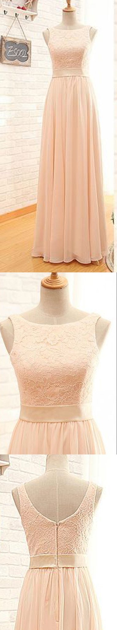 Elegant Modest Lace Bateau Neck Off-Shoulder Sleeveless Blush Pink Bridesmaid Dress WG15 - Perfect for Weddings, Parties & Special Occasions