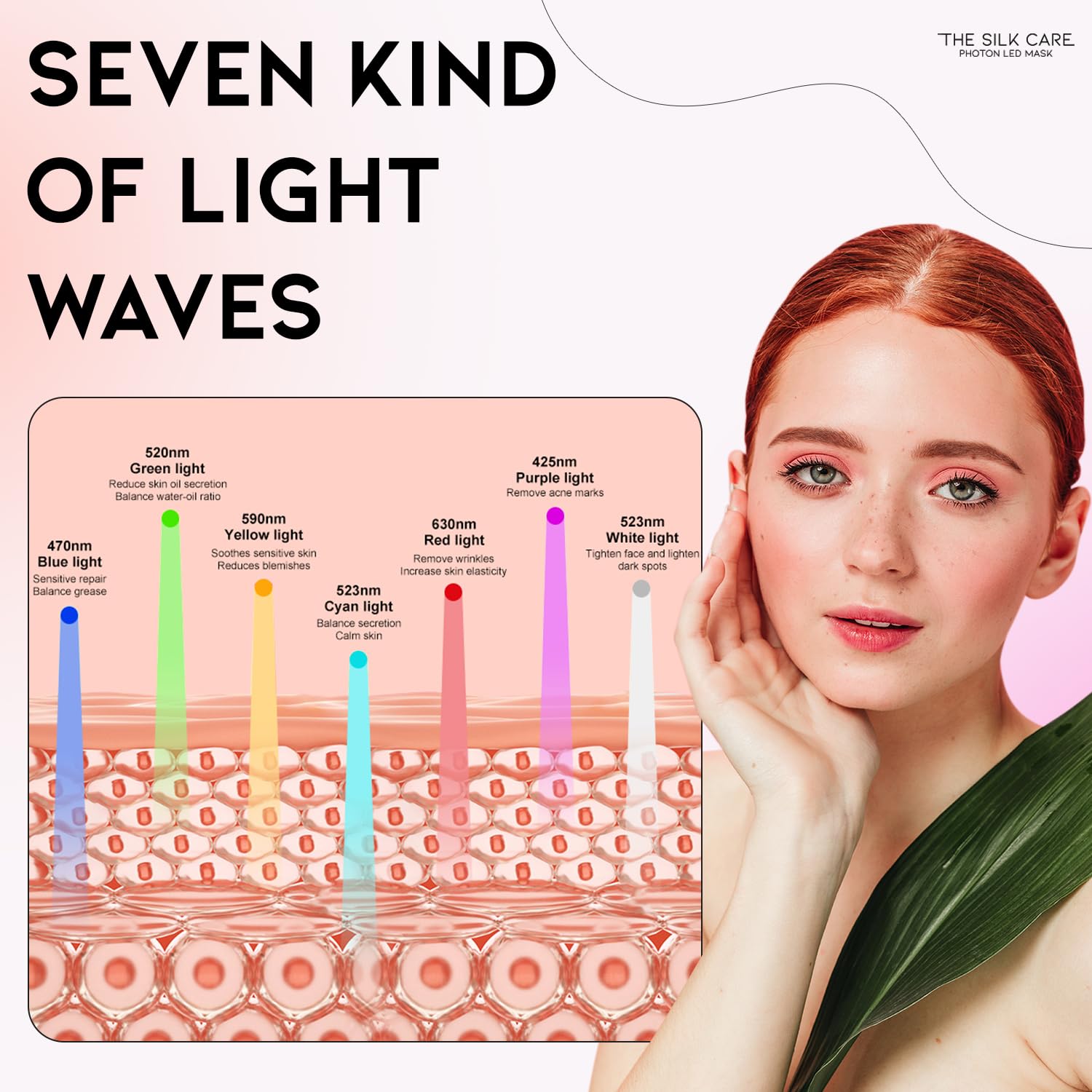Red Light Therapy Mask for Face - 7 Color LED Light Therapy Device for Skin Rejuvenation & Anti-Aging | At-Home Spa Treatment for Wrinkles, Acne & Collagen Boost