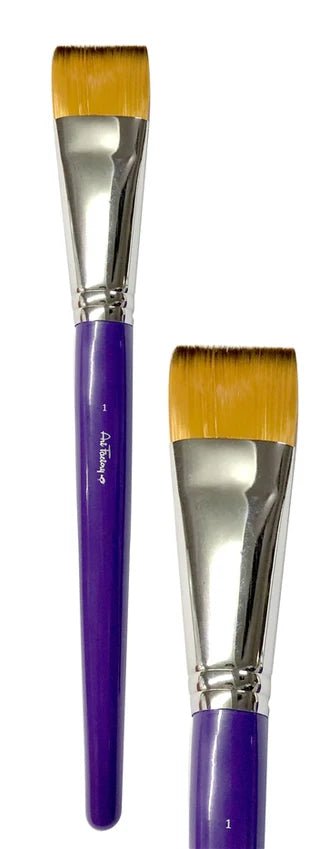 Art Factory Studio 1 Inch Flat Paint Brush for Acrylic, Oil & Watercolor - Professional Artist Brush for Canvas Painting, DIY Crafts & Home Decor Projects