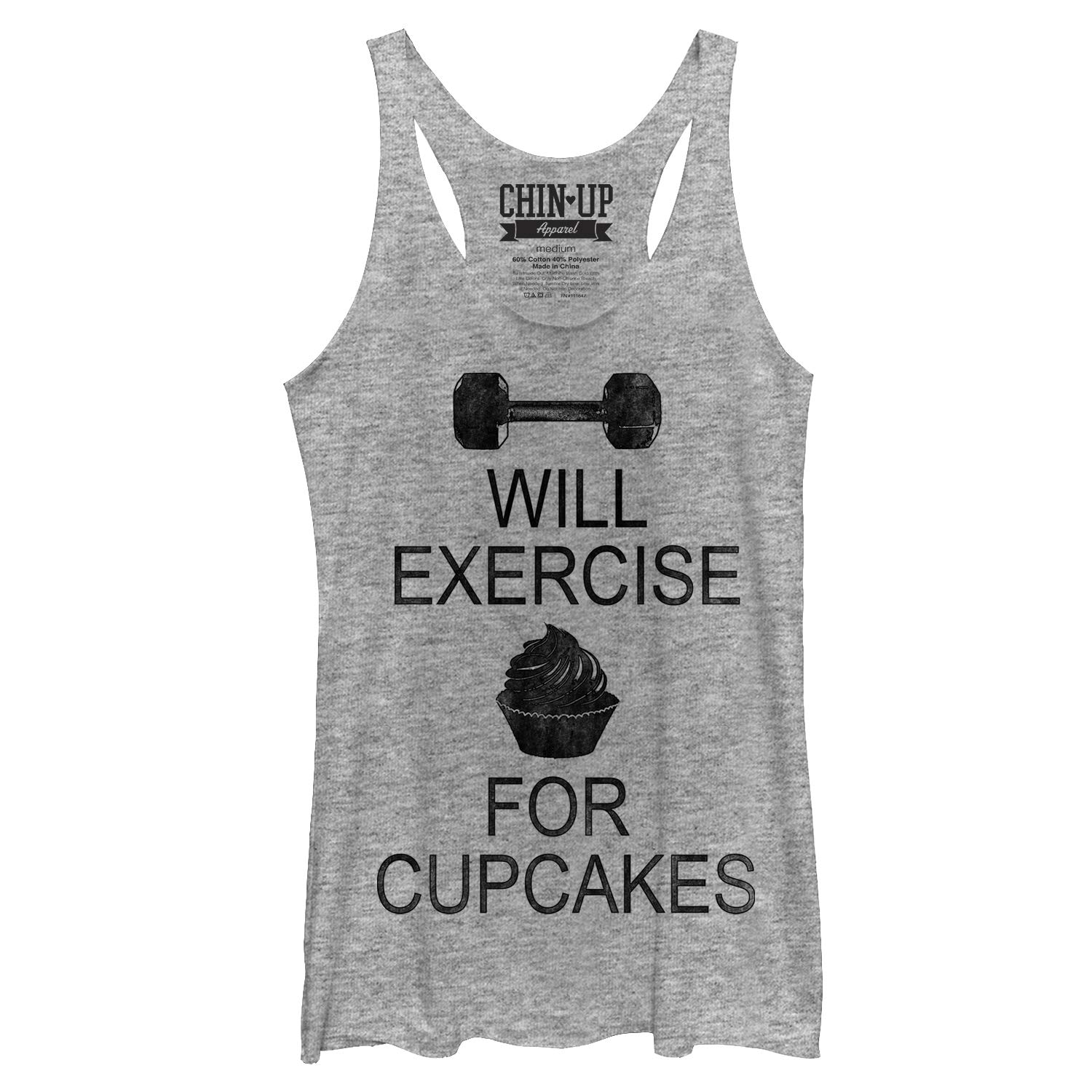 Women's Chin UP Cupcake Racerback Tank Top - Soft & Comfortable Workout Shirt for Yoga, Gym & Running - Cute Athletic Tops for Women