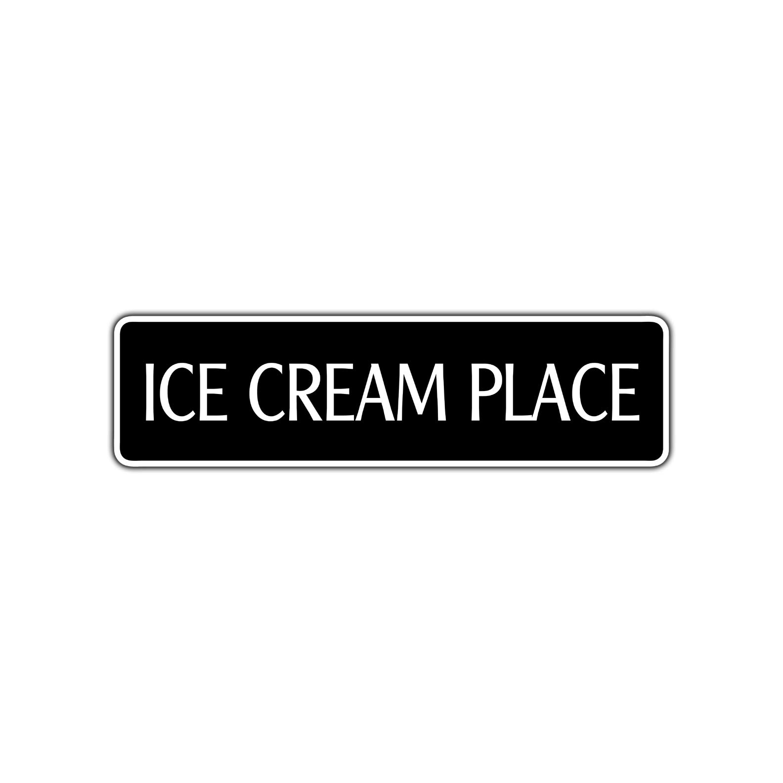 Vintage Ice Cream Shop Metal Wall Sign - Retro Waffle Cone & Candy Store Decor (4x13.5 Inches) - Perfect for Kitchen, Diner, or Ice Cream Parlor Décor