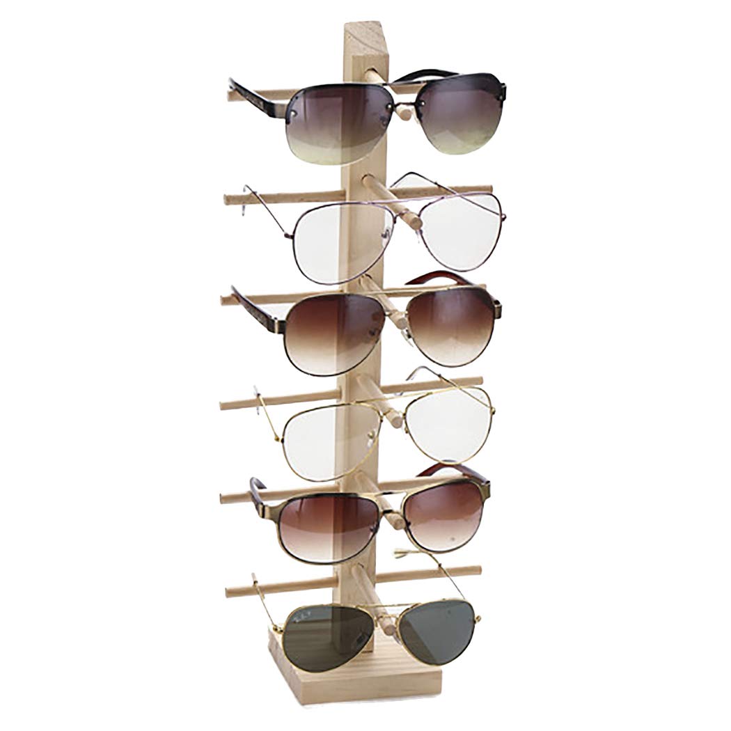 JUSTDOLIFE Wooden Sunglasses Display Stand - Creative Eyewear Organizer Rack for Glasses & Sunglasses - Perfect for Retail Stores, Home Decor, and Boutique Display
