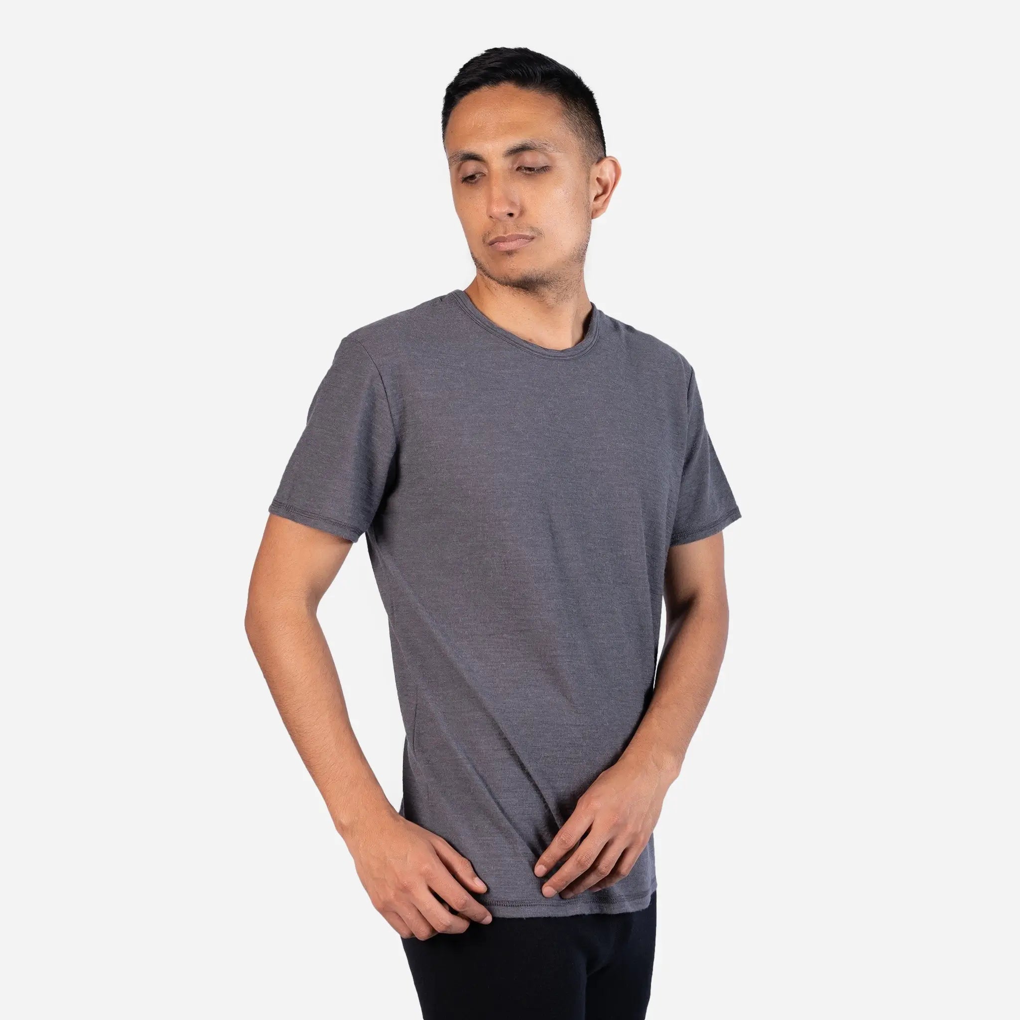 Men's Alpaca Wool Hiking T-Shirt - 160 Ultralight Relaxed Fit for Outdoor Adventures & Travel