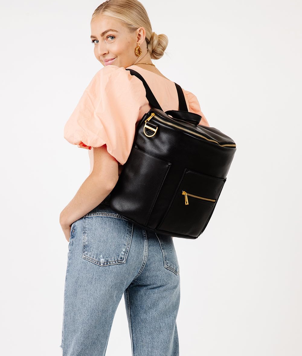 FAWN DESIGN The Original Vegan Leather Diaper Backpack - Large Capacity Baby Bag for Moms | Perfect for Travel, Daycare & On-the-Go Parenting