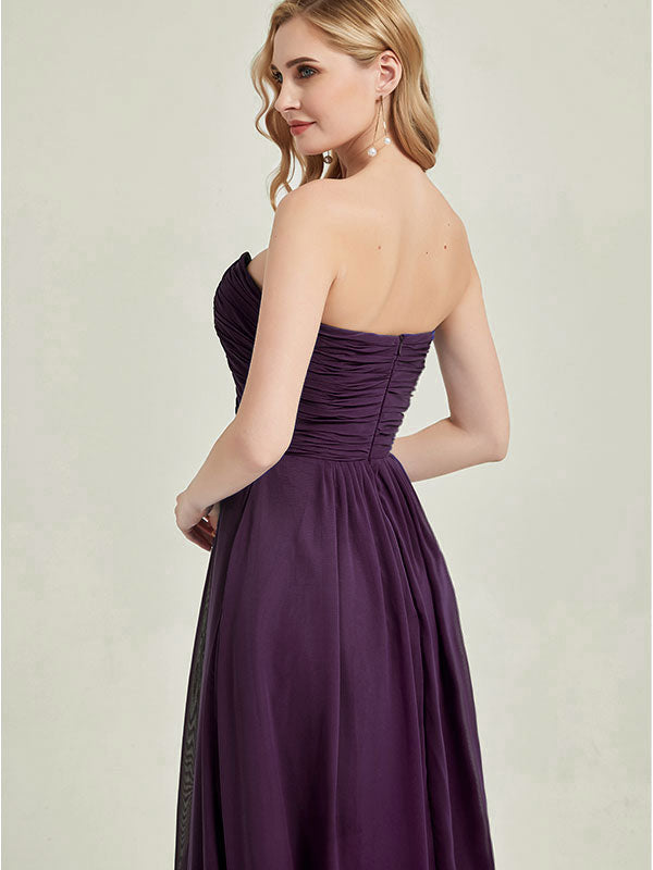 Blush Sweetheart Neckline Strapless Chiffon Maternity Bridesmaid Dress - Perfect for Weddings, Baby Showers & Formal Events