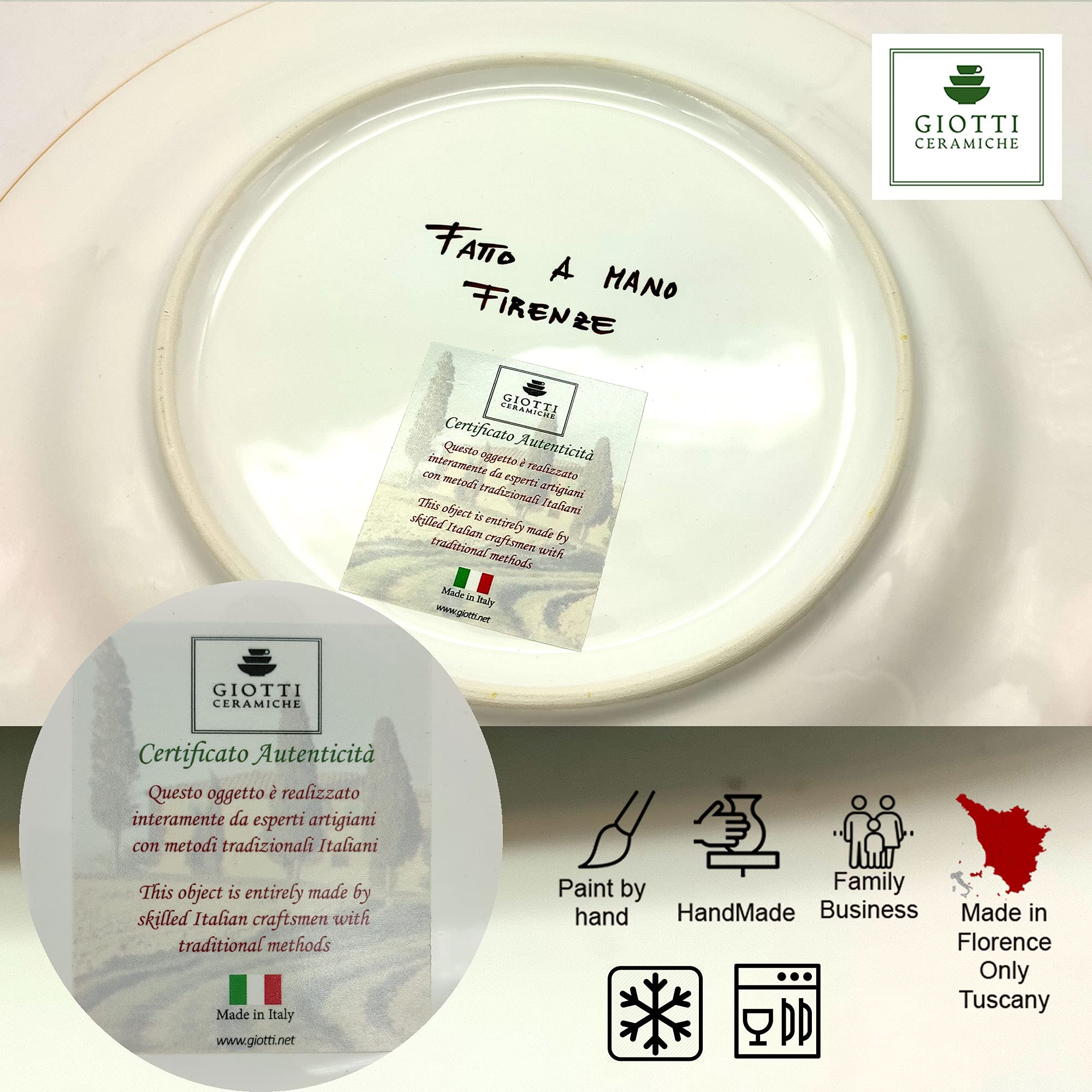 Italian Ceramic Dinnerware Set for 4 - Hand Painted Tuscan Kitchen Dishes - Authentic Italian Pottery Plates & Bowls - Sunflower Lemon Design Home Decor - Perfect for Family Dinners & Entertaining Guests