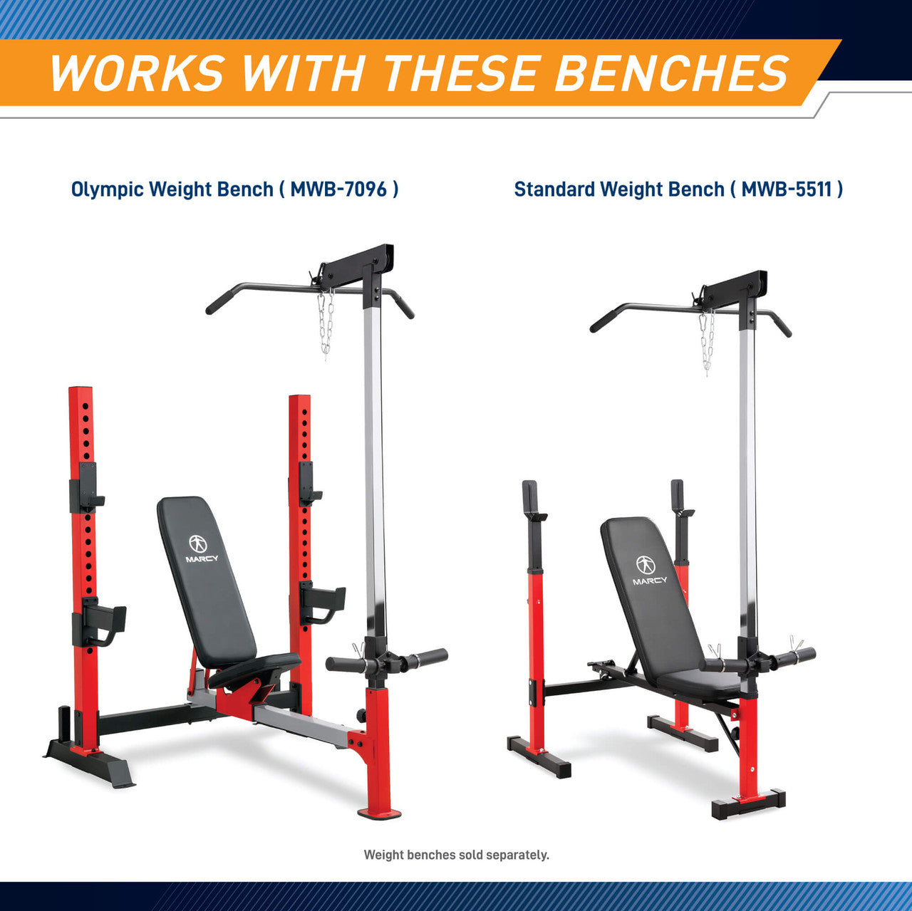 Lat Tower Accessory for MWB 5511 & MWB 7096 | ACC 8048LT | Perfect for Home Gym & Commercial Fitness Equipment