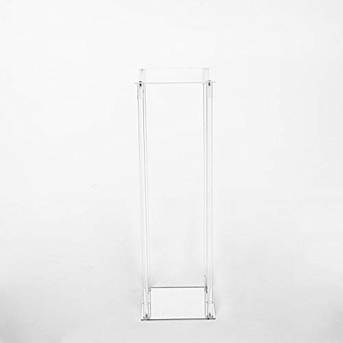 32-Inch Tall Clear Crystal Rectangular Flower Vase Stand - Elegant Centerpiece for Weddings, Parties & Home Decor - Perfect for Floral Arrangements, Table Decor, and Event Decorations