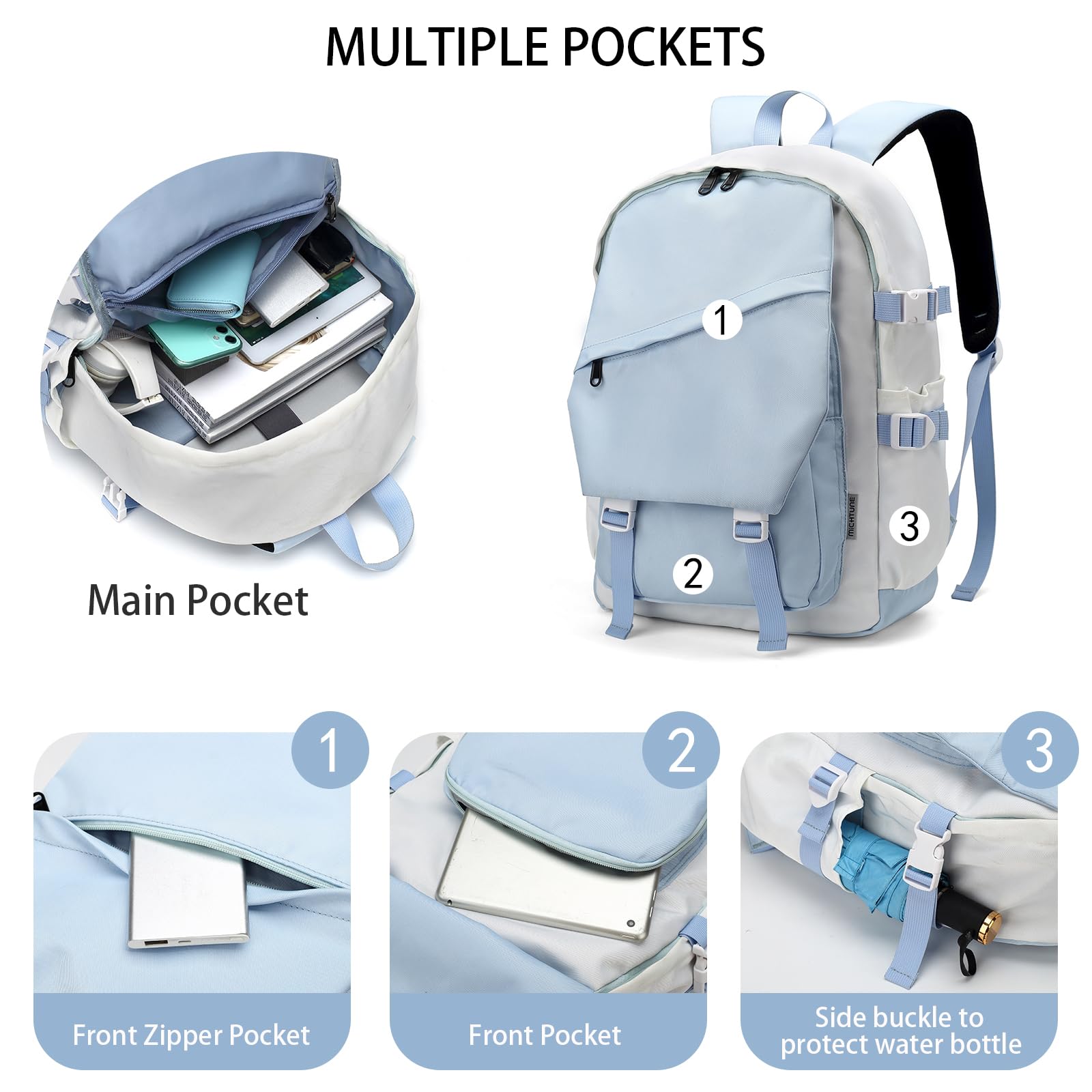 22L Waterproof Travel Backpack for Men & Women - Casual Daypack for Hiking & Commute