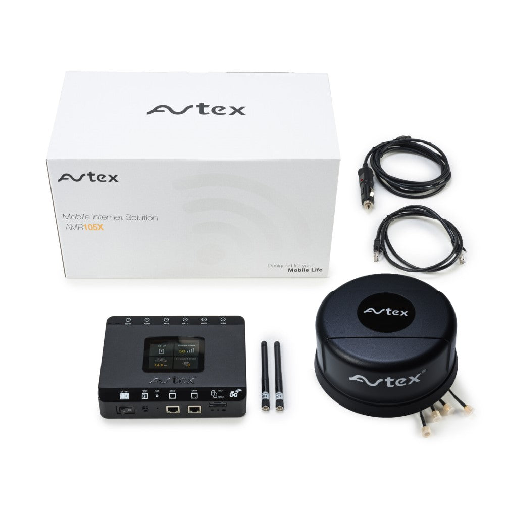 Avtex AMR105X 5G Dual SIM WiFi 6 Mobile Hotspot Router - High Speed Portable Internet for Travel, Remote Work & Home Backup - Black