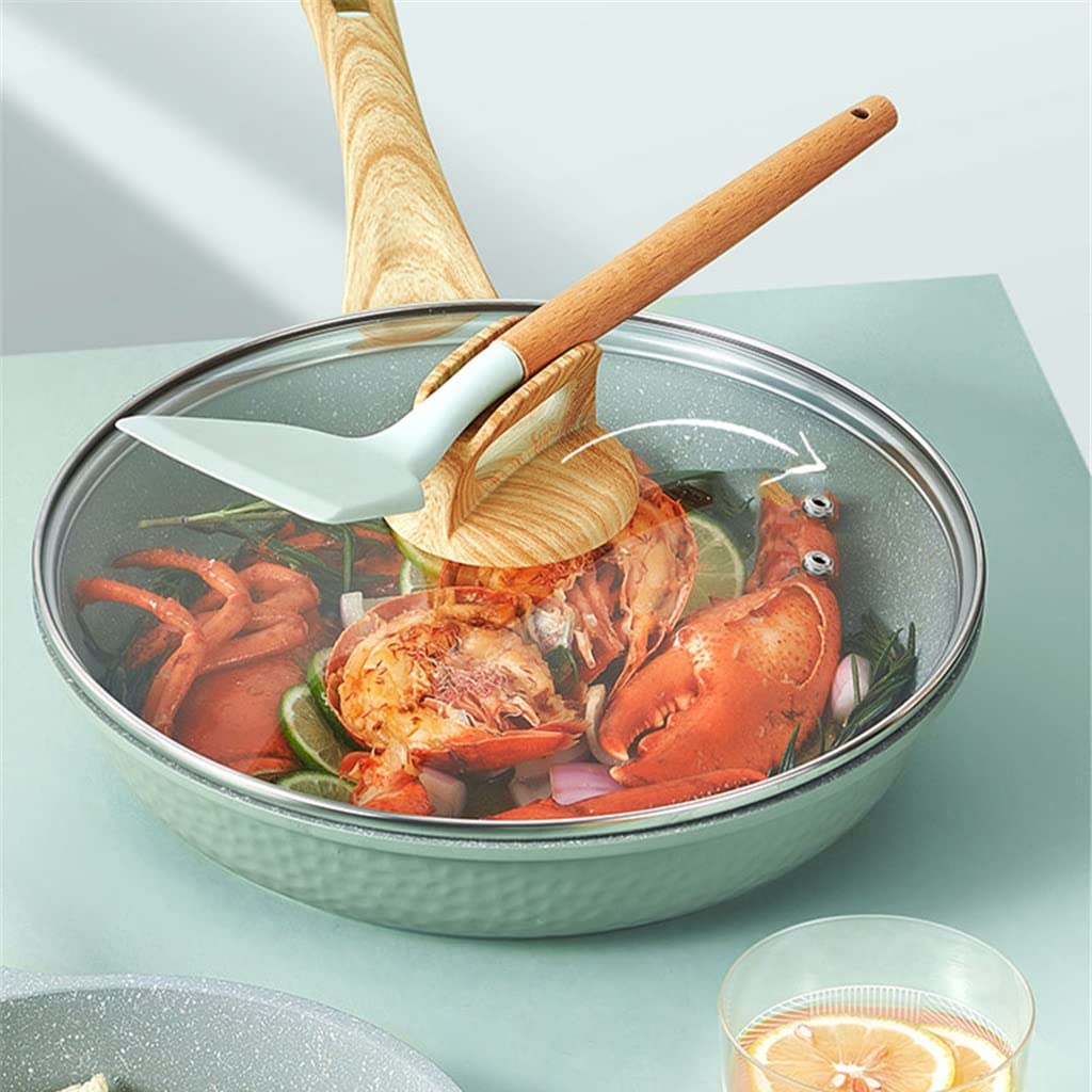 Nonstick Frying Pan with Lid - 24cm Durable Induction Cooker Safe Skillet for Kitchen, Wok Pots, Grill, Pancake & Egg Cooking - Perfect for Home, Camping & Outdoor Use (Color: A)