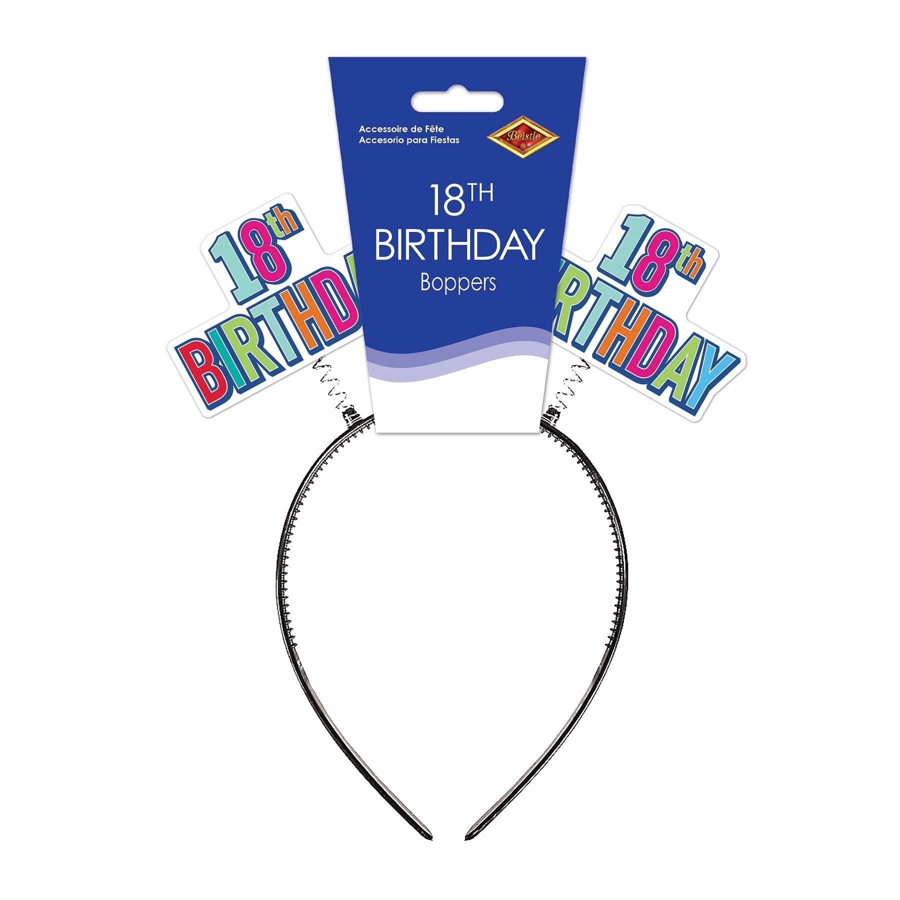 12 Pack Beistle 18th Birthday Boppers - Multi Color Party Hats for 18th Birthday Celebrations, Graduation Parties & Special Occasions