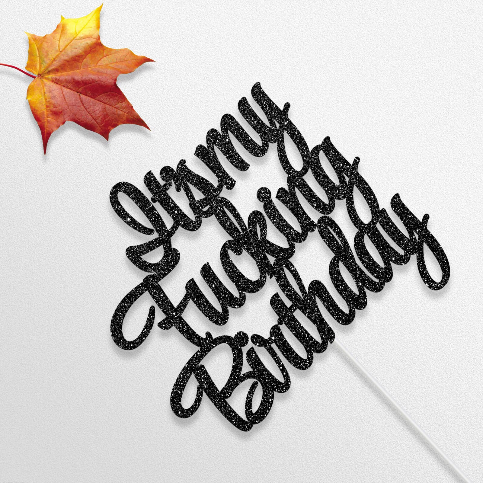 Happy Birthday Cake Topper - Funny Black Cake Decor for Birthday Party Supplies | Perfect for Themed Parties & Celebration Decorations