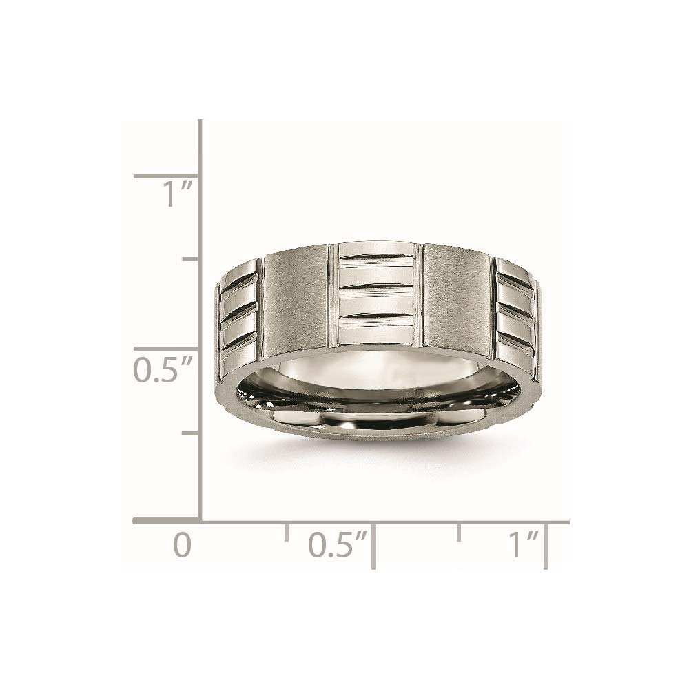 8mm Titanium Notched Satin & Bridal Engagement Wedding Band Ring for Women - Durable & Hypoallergenic Fine Jewelry Gift for Her - Perfect for Proposals, Anniversaries & Everyday Wear