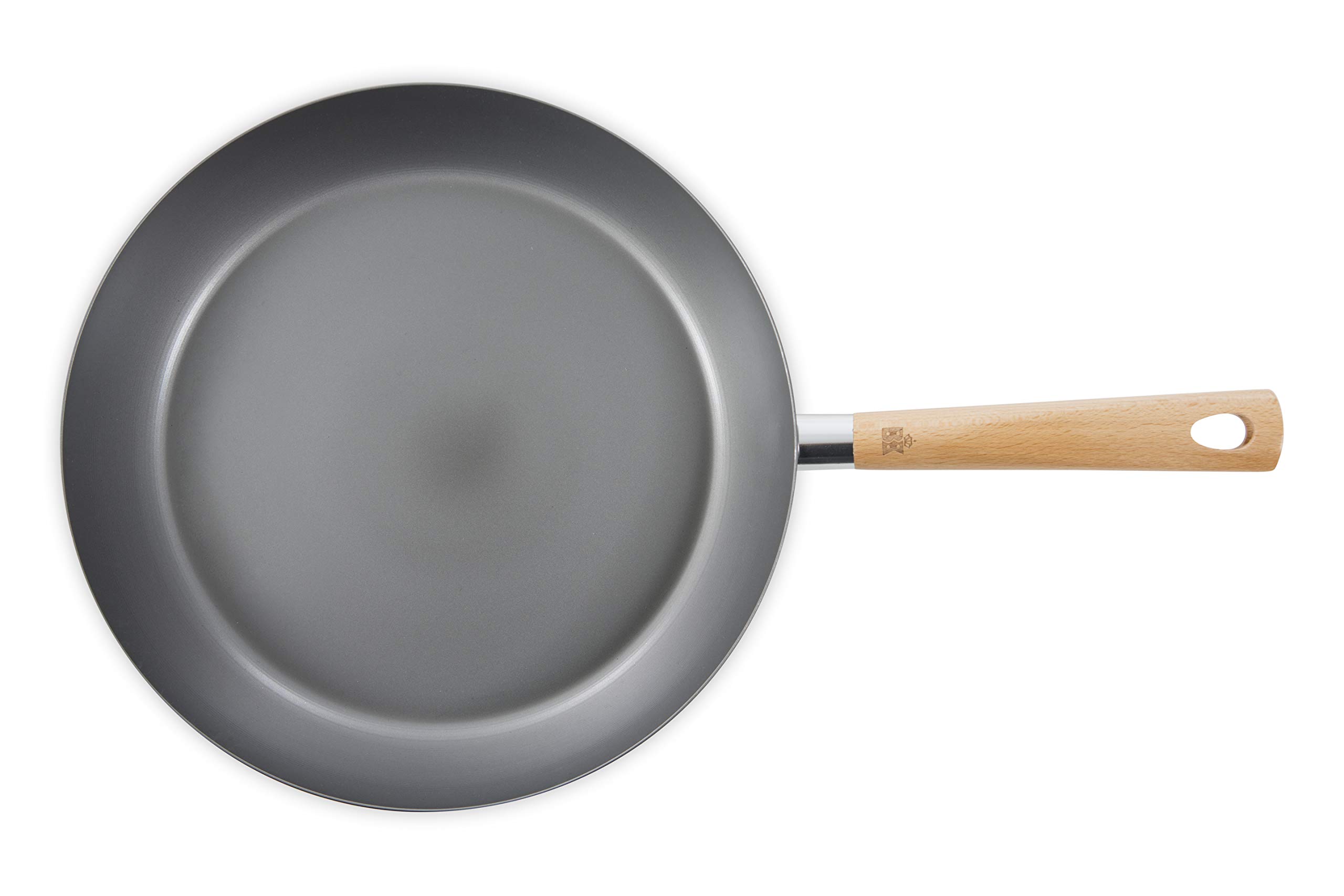 Premium 12-Inch Carbon Steel Frying Pan - Natural Gray Non-Stick Skillet for Professional & Home Cooking | Perfect for Searing, Frying & Sauteing