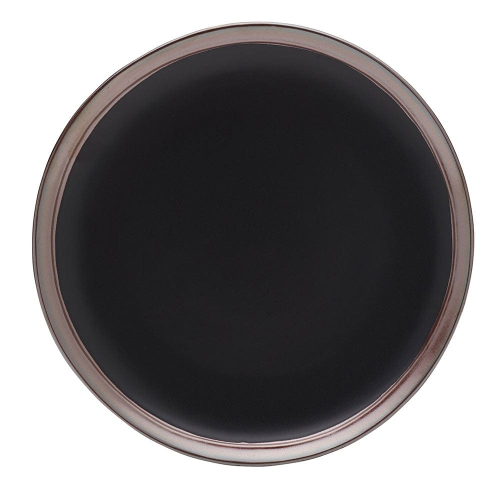 Premium Miller Black 12-Piece Dinnerware Set - Service for 4 People - Elegant Porcelain Plates, Bowls & Mugs - Perfect for Family Dinners, Dinner Parties & Holiday Gatherings