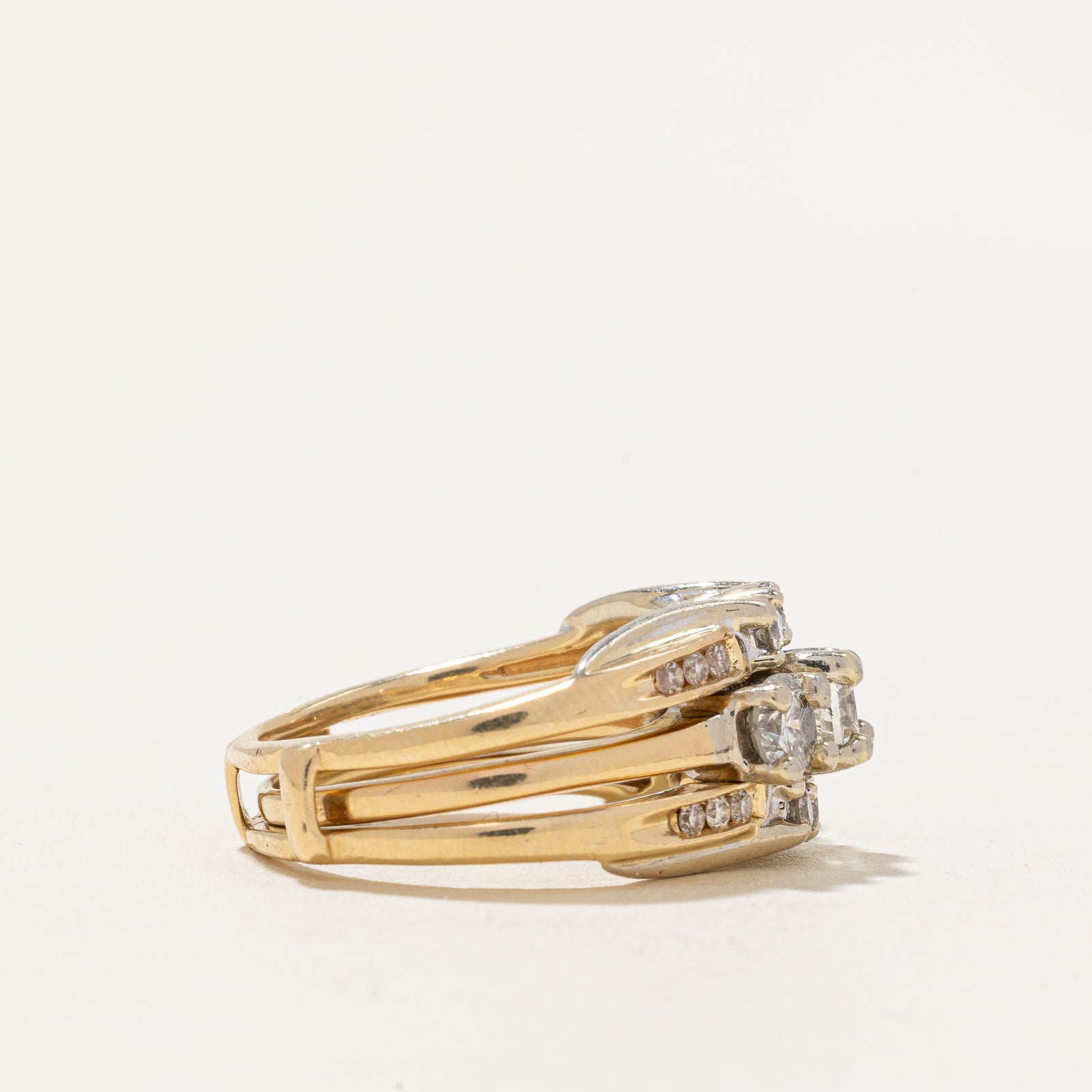 14K White Gold Diamond Three Stone Engagement Ring - 0.46 Carat Total Weight | Size 6 | Perfect for Wedding, Proposal & Anniversary Gifts