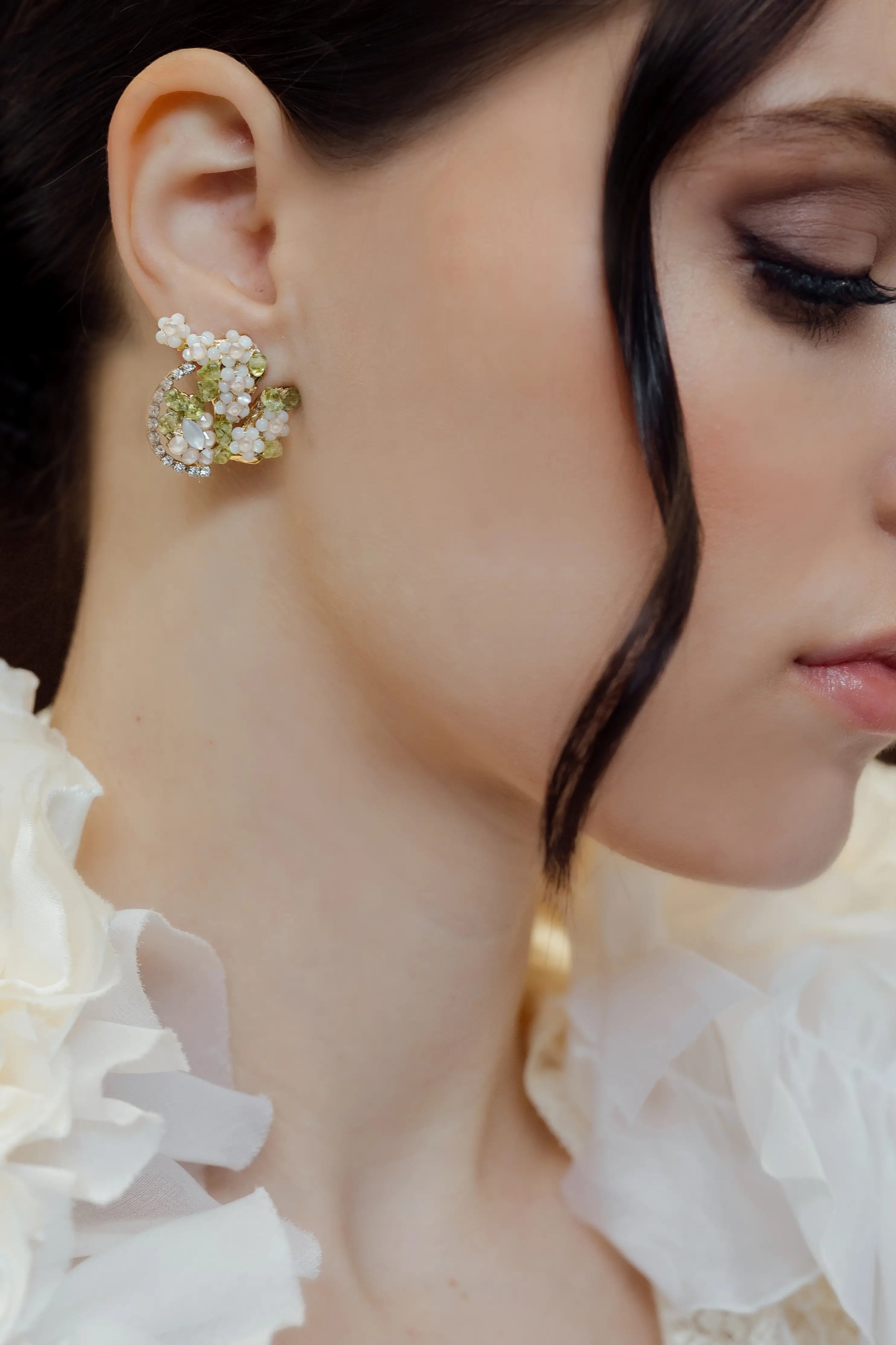 Verdant Whisper Earrings - Elegant Floral Dangle Earrings for Women, Handmade Boho Jewelry - Perfect for Weddings, Parties & Everyday Wear