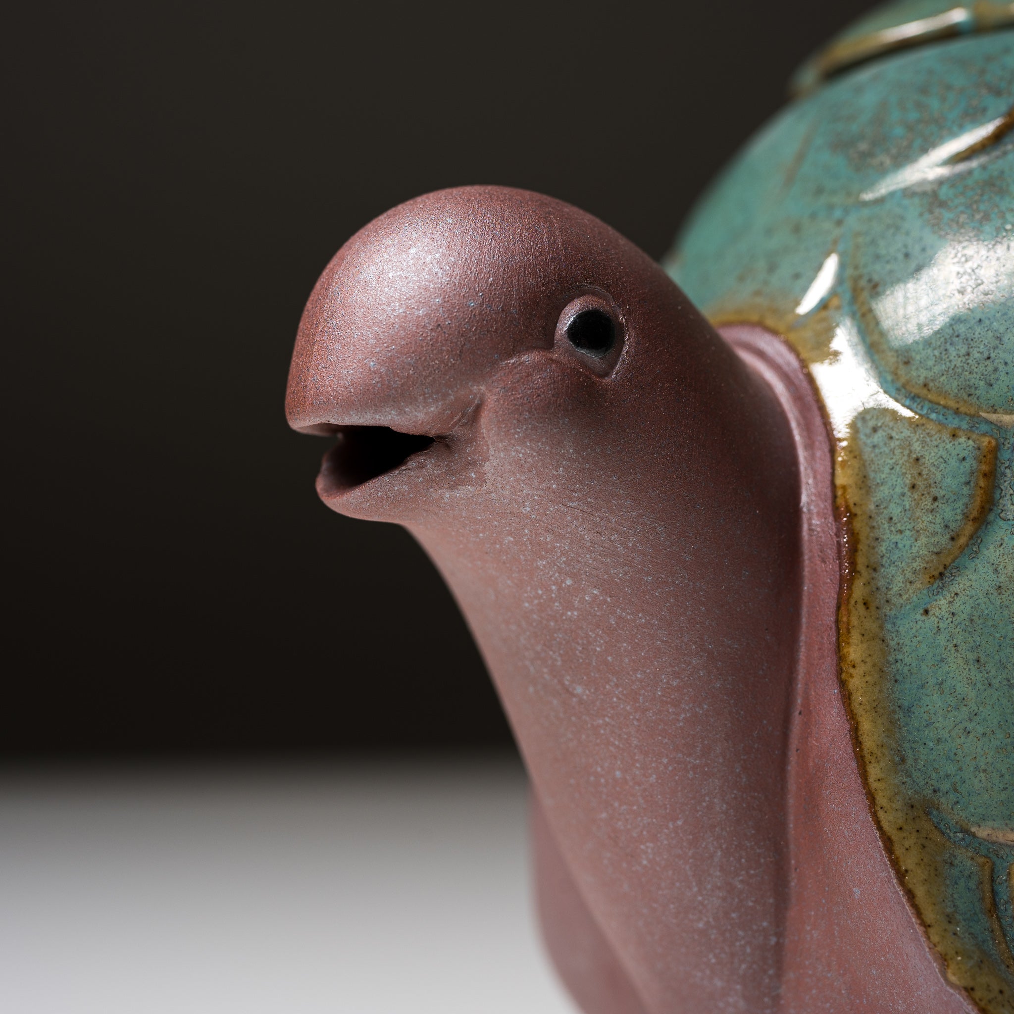 Seto Ware KASHIWA Animal Teapot - Handcrafted Japanese Turtle Teapot, Ceramic Tea Pot with Infuser | Perfect for Japanese Tea Ceremony, Home Decor & Unique Gift