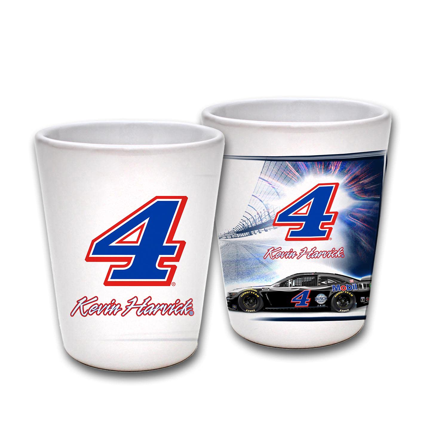 Kevin Harvick NASCAR Ceramic Shot Glass with Sparta Pewter Sublimated Graphics - Perfect for Race Day Parties, Tailgating & Sports Bar Collectibles