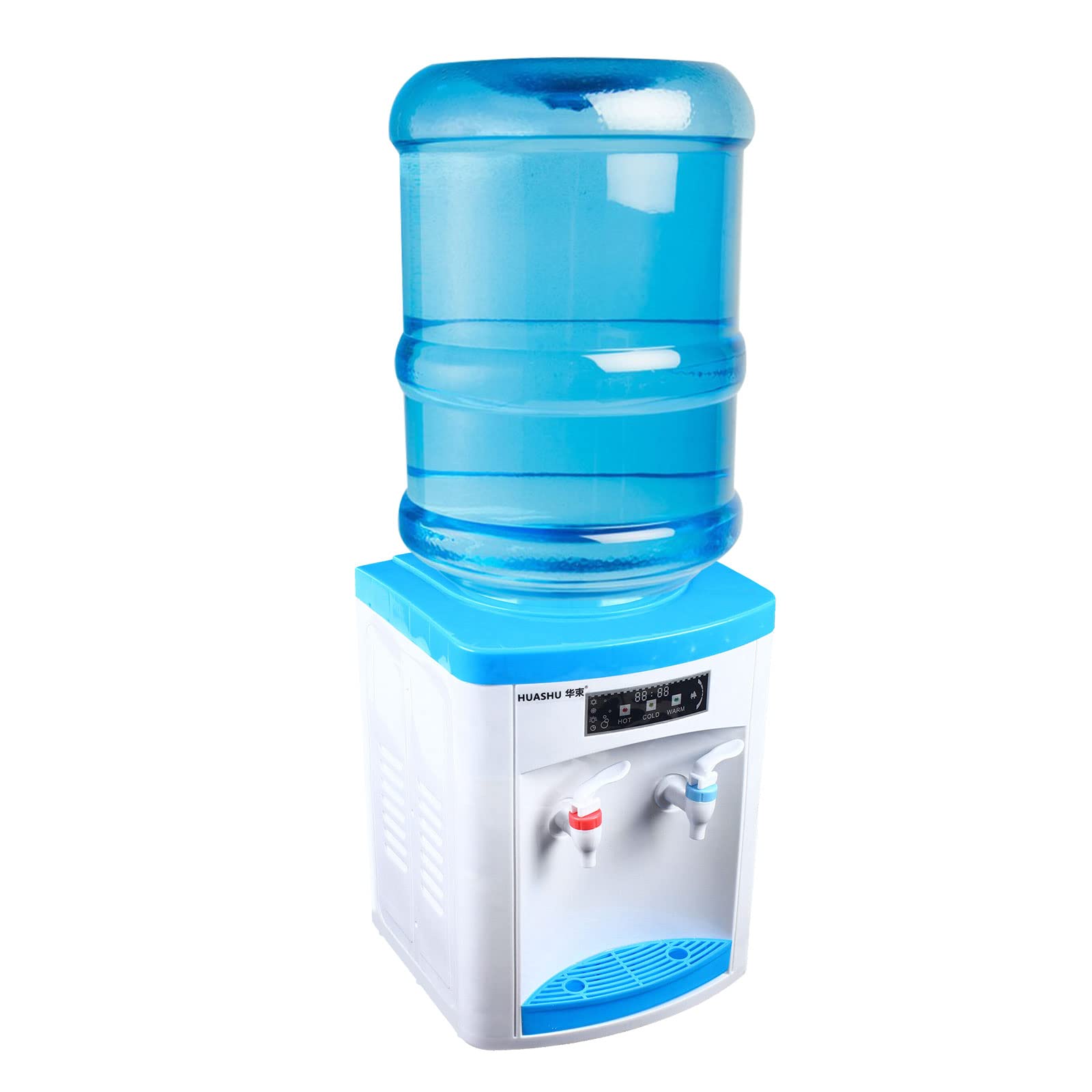 5 Gallon Compact Countertop Water Dispenser - Hot & Cold Top-Loading Desktop Water Cooler with 3 Temperature Settings (Hot/Warm/Cold) - Perfect for Office, Home, Dorm Room or Small Spaces