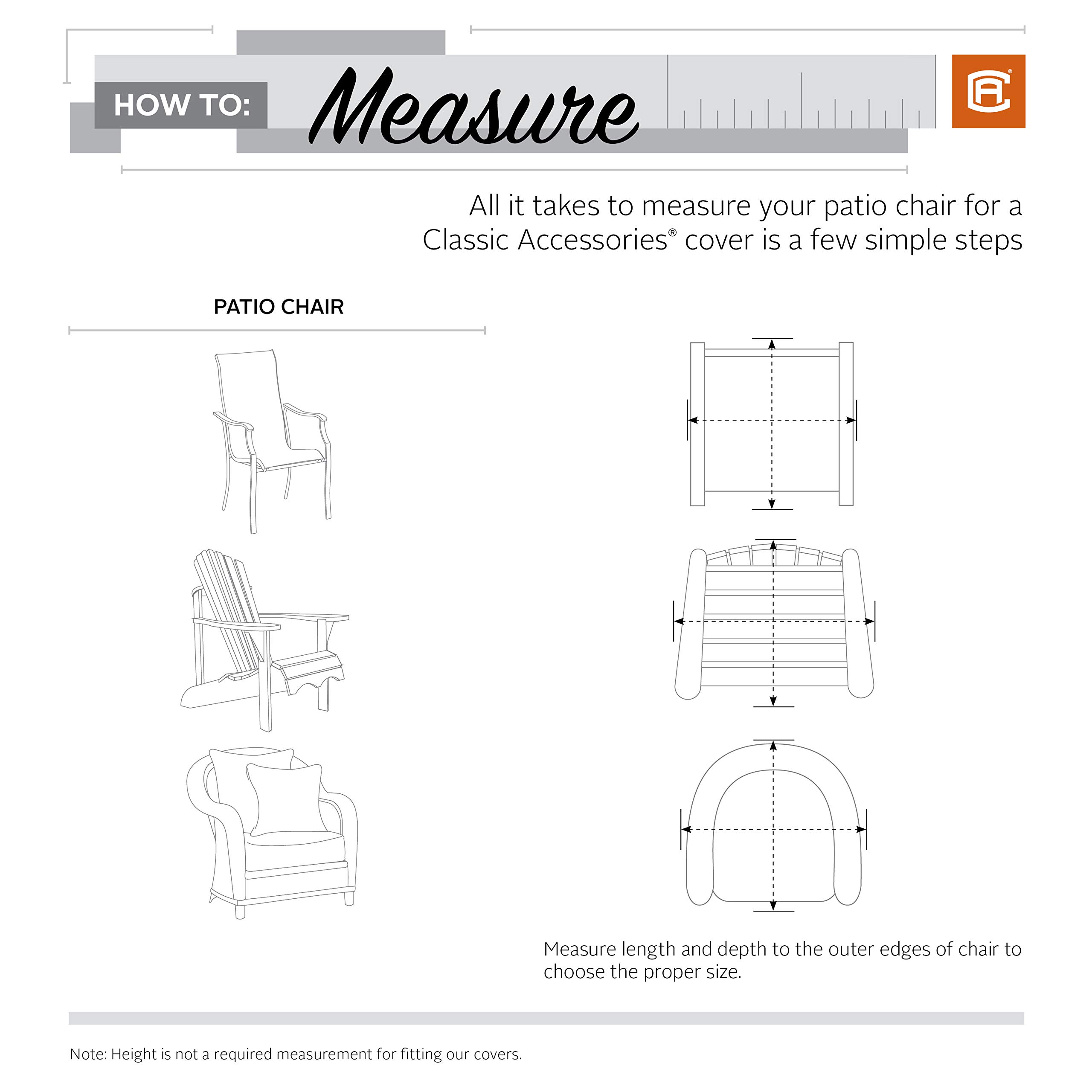 Classic Accessories Ravenna Waterproof Chaise Lounge Cover for Hampton Bay Spring Haven Wicker Patio Chairs, Durable Outdoor Furniture Protection for All Seasons, Perfect for Patio, Deck, and Garden Use