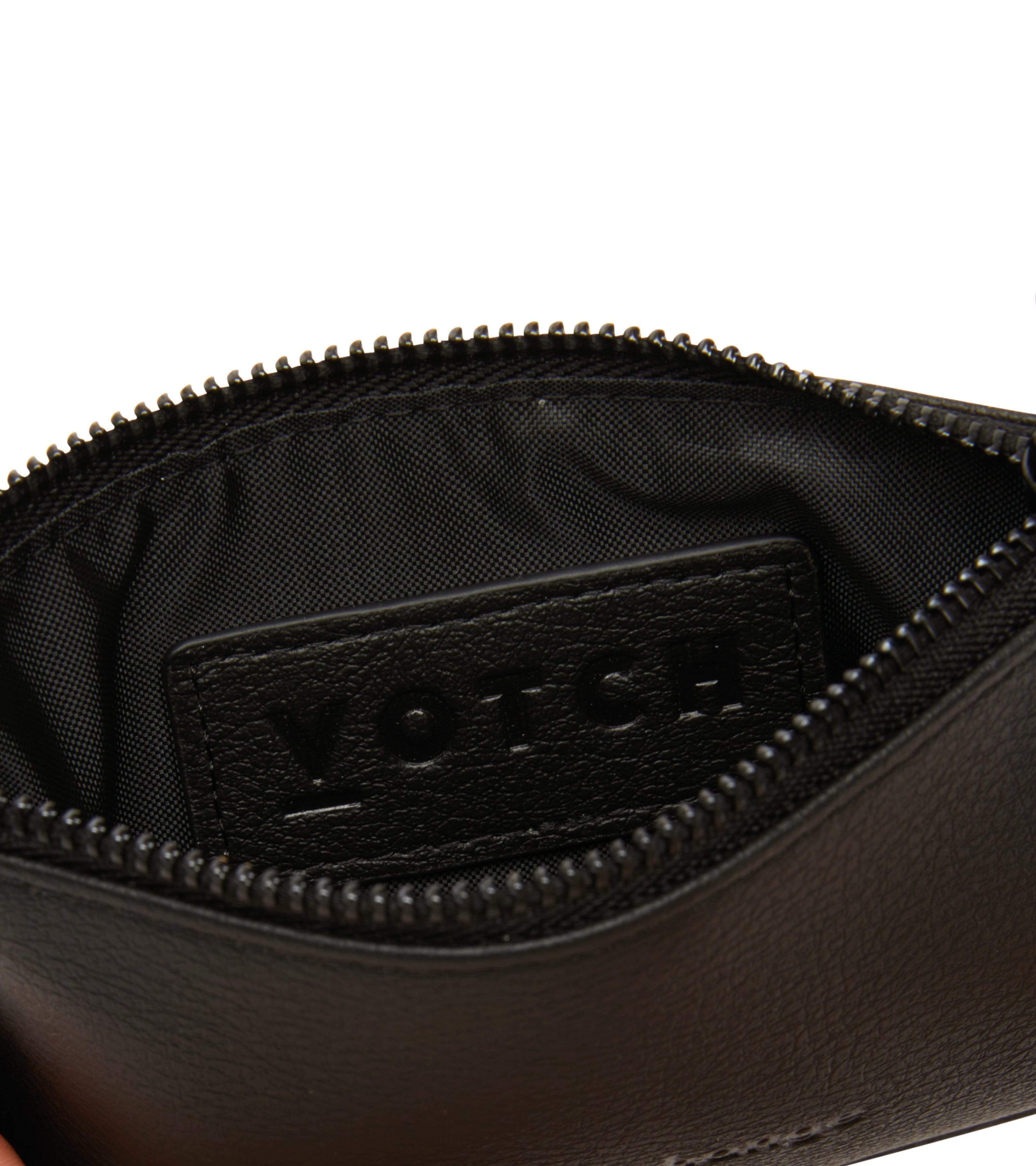 Vegan Leather Apple Card Holder Pouch - Slim RFID Blocking Wallet for Credit Cards & ID | Perfect for Travel, Minimalist Wallets & Everyday Carry (Black)