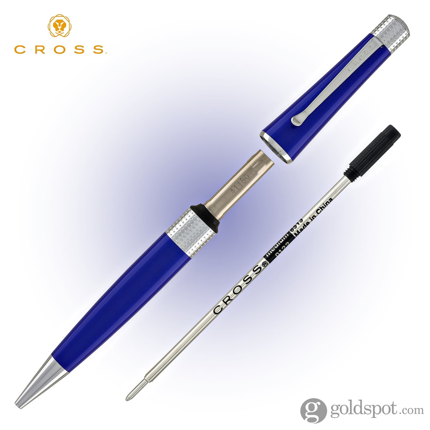Premium Cross Beverly Ballpoint Pen - Dark Blue Ink, Smooth Writing, Elegant Design for Office, School & Gift Giving