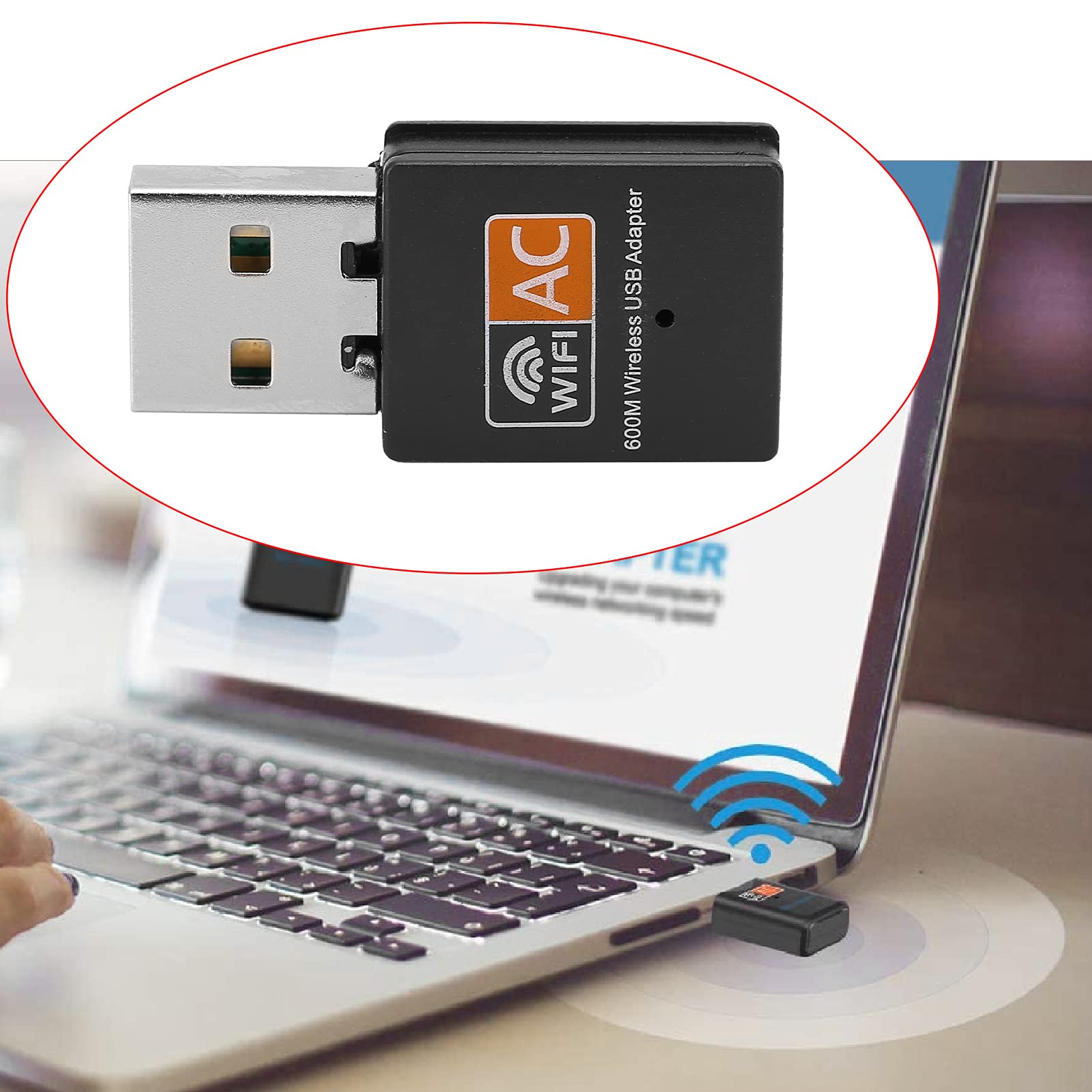 Zunate 600Mbps Dual Band USB WiFi Adapter for PC Laptop - Black | Fast 2.4G/5G for Gaming Streaming