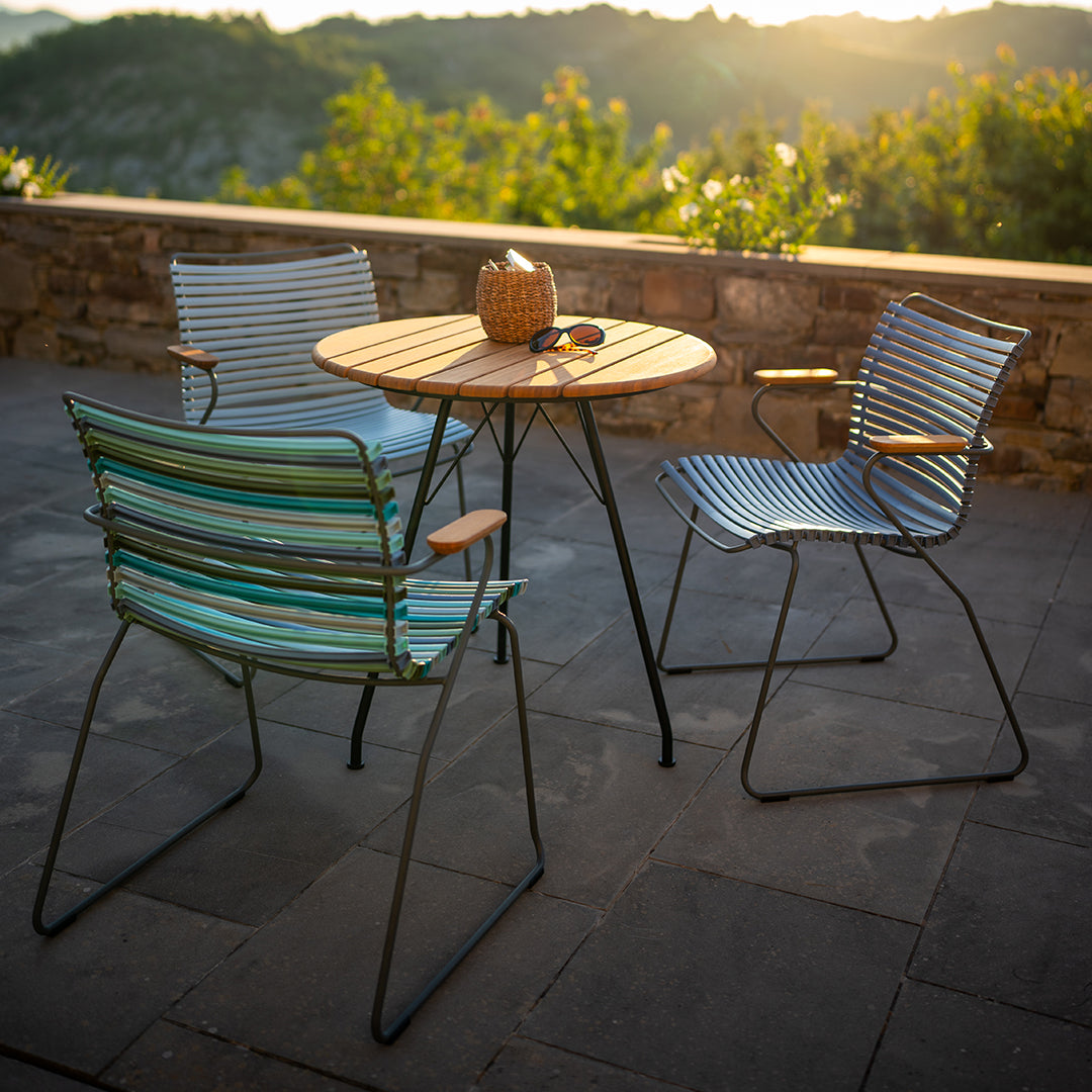 Click Outdoor Dining Chair - Waterproof & Foldable Patio Chairs for Backyard, Garden, Poolside - Comfortable Stackable Outdoor Furniture for Restaurant, Cafe, Balcony