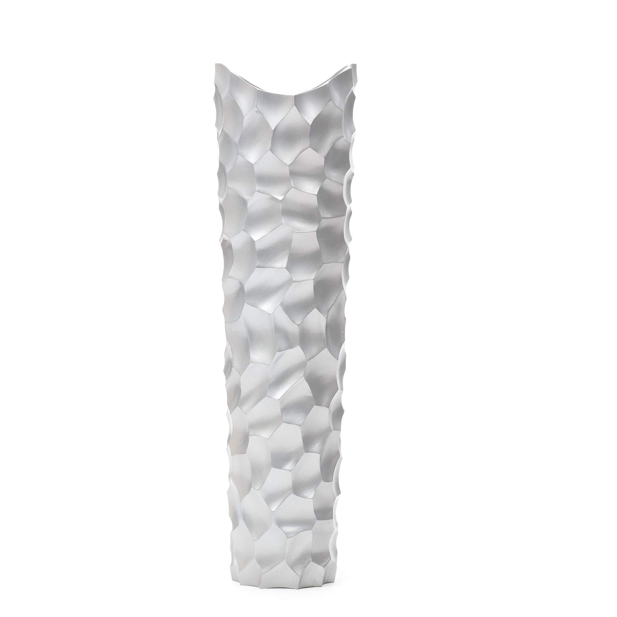 Leewadee 36 Inch Large Silver Floor Vase - Wooden Farmhouse Decor for Flowers, Fake Plants & Pampas Grass | Perfect for Living Room, Entryway & Wedding Centerpieces