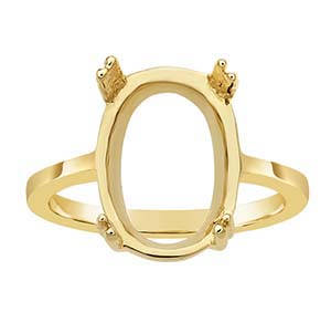 14K Solid Gold Oval Double Prong Ring Setting - 8x6mm (Sizes 5-8) | Yellow or White Gold Engagement Ring Mounting for Gemstones | Perfect for Wedding Bands, Promise Rings & Anniversary Jewelry