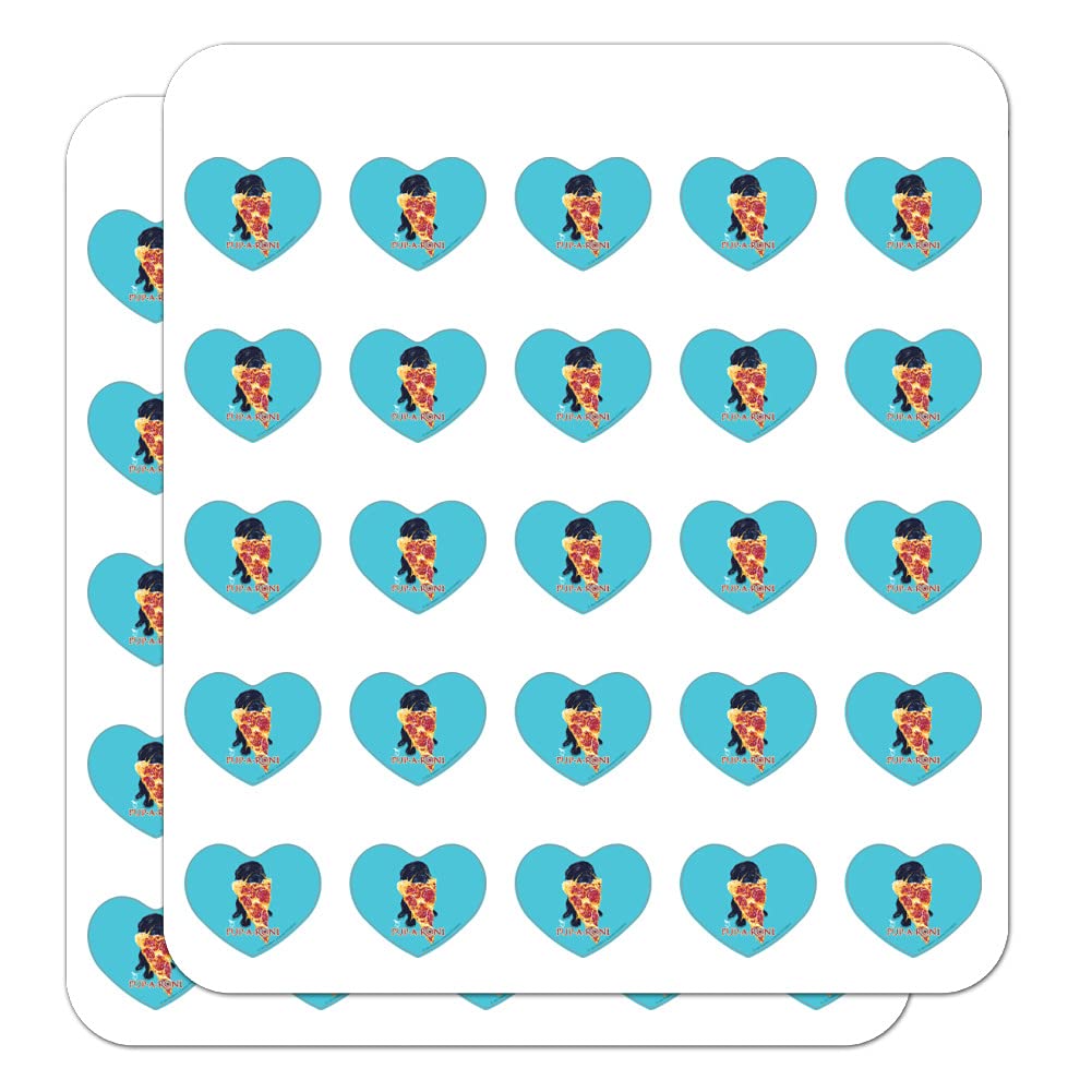Funny Dog Planner Stickers - Heart Shaped Pizza & Pepperoni Design for Scrapbooking, Bullet Journal, DIY Crafts - Cute Puppy Humor Decals for Planners, Calendars & School Supplies