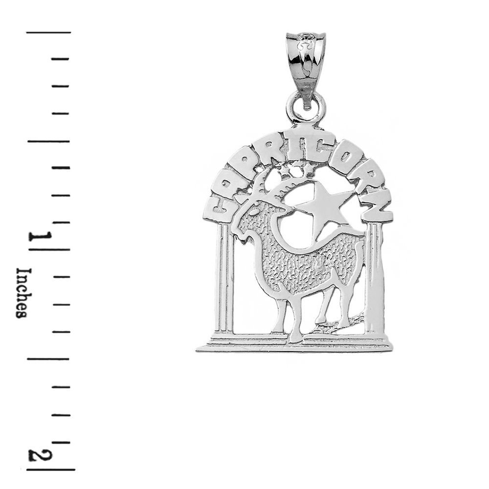 10K White Gold Capricorn Zodiac Sign Charm Pendant Necklace for Women - Elegant Horoscope Jewelry Gift for Birthday, Anniversary & Special Occasions