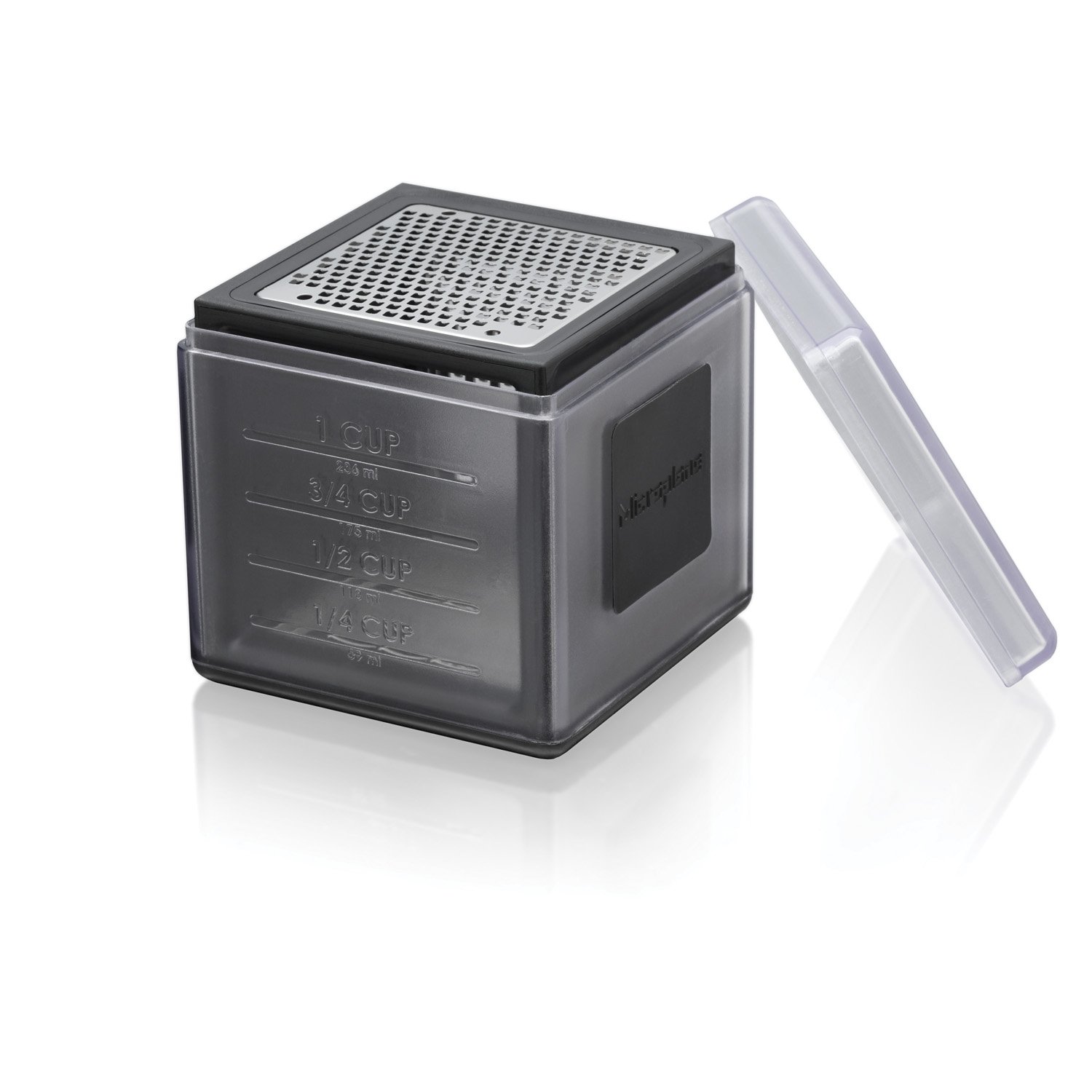 Microplane Cube Mini Box Grater - Black Stainless Steel Zester for Cheese, Chocolate & Citrus - Perfect for Kitchen, Baking & Garnishing