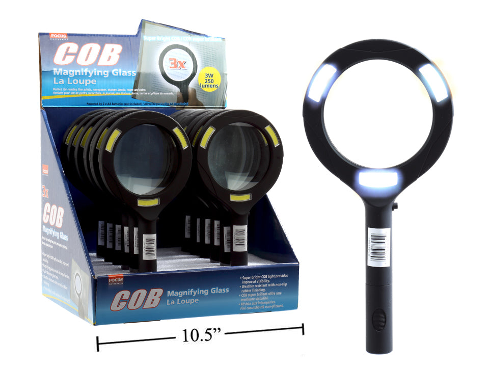 FOCUS ELECTRONICS LED Magnifying Glass with Light - 5X Magnification Hands-Free Illuminated Reading Magnifier for Seniors, Jewelry, Crafts & Hobby Work - Perfect for Reading Small Print, Repair Work & Close-Up Tasks