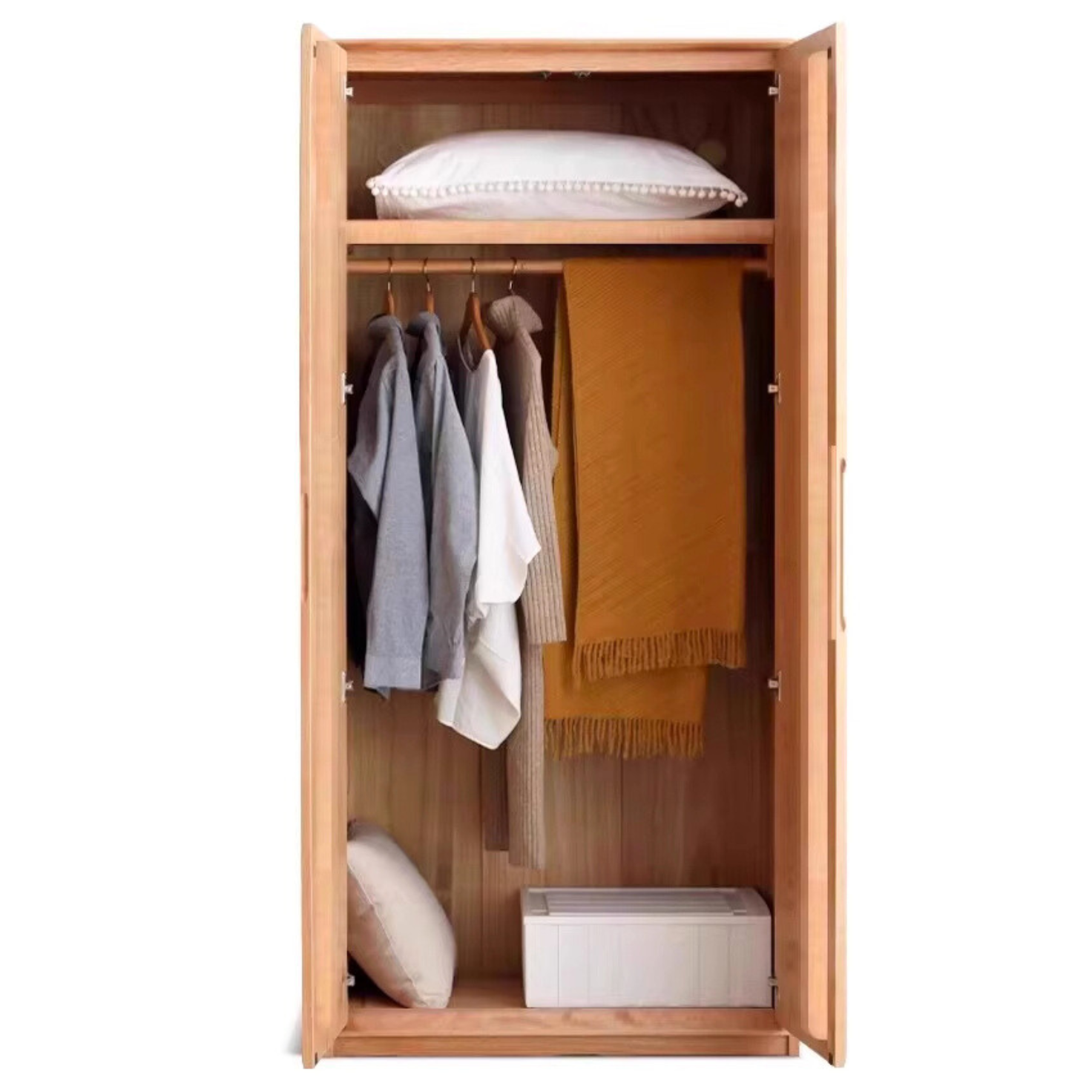 Solid Oak Wood Wardrobe - Spacious Storage for Bedroom, Closet & Home Organization | Durable & Stylish Furniture for Modern Living Spaces