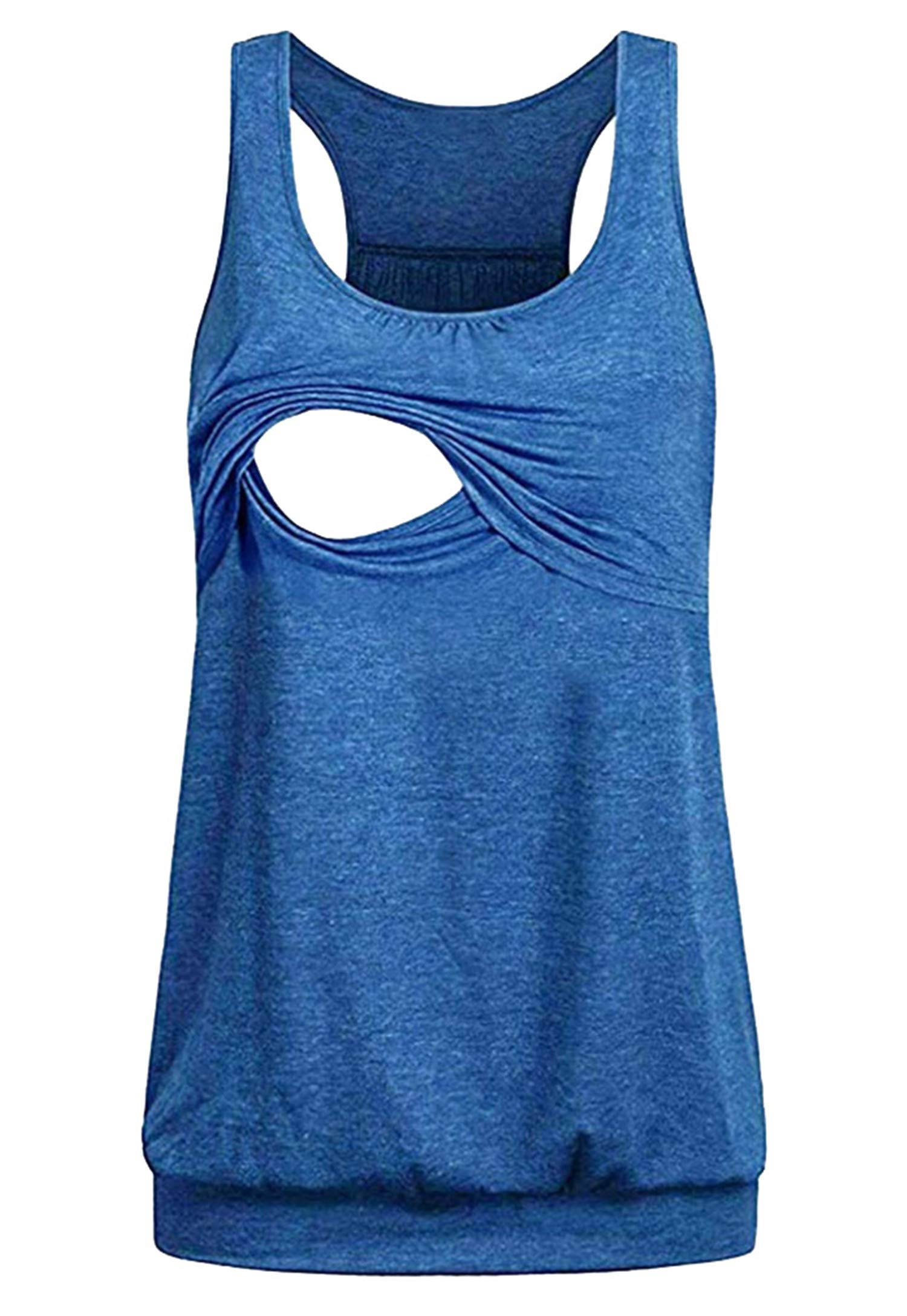 Andongnywell Plus Size Nursing Tank Tops for Women - Maternity Breastfeeding Shirt, Sleeveless Maternity Vest for Comfortable Nursing & Pumping | Perfect for Breastfeeding Moms, Postpartum Wear & Everyday Comfort